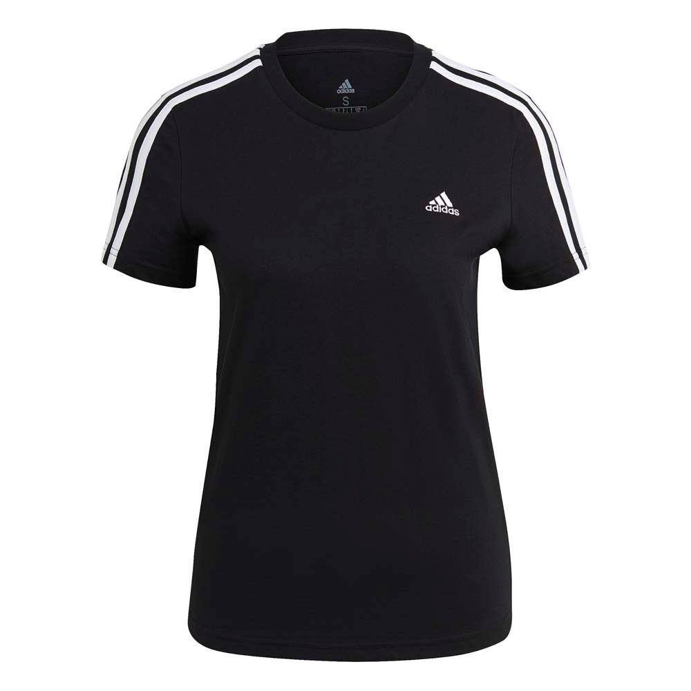 Adidas Loungewear Essentials Slim 3 Stripes Dames T Shirts Black Katoen Jersey online kopen