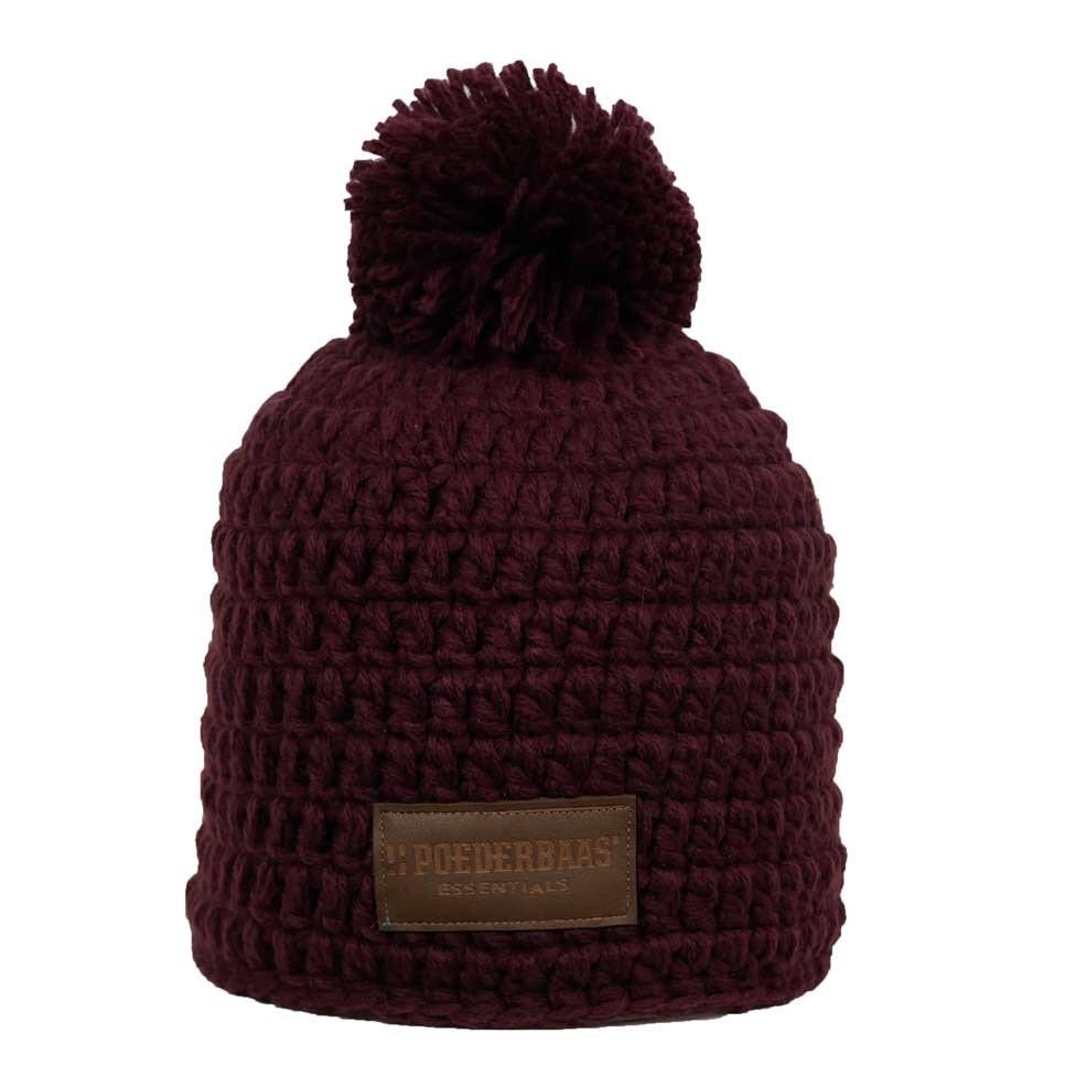 Gehaakte Beanie donkerrood