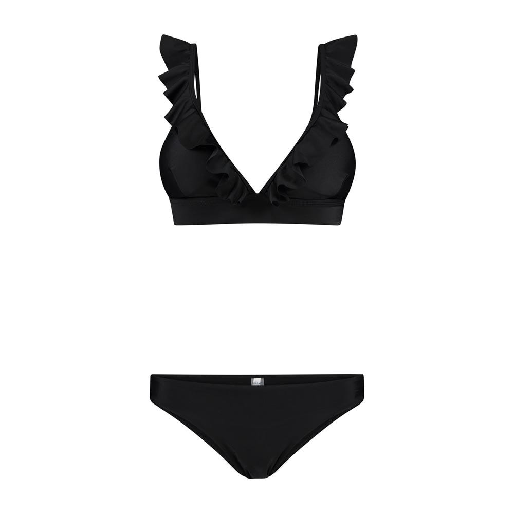 Shiwi bikini panama bobby met ruches zwart - maat 38