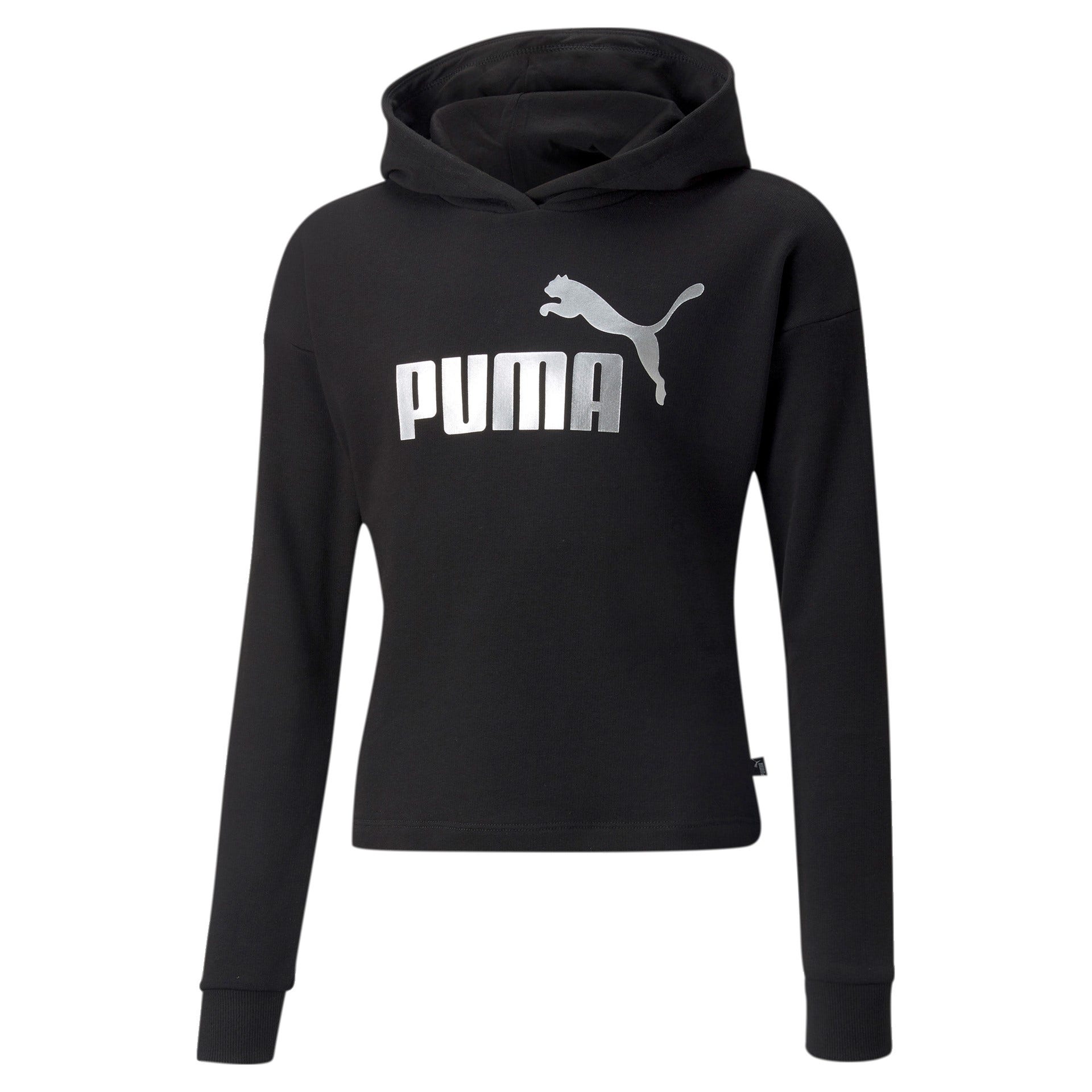 Puma puma essentials+ logo cropped trui zwart kinderen