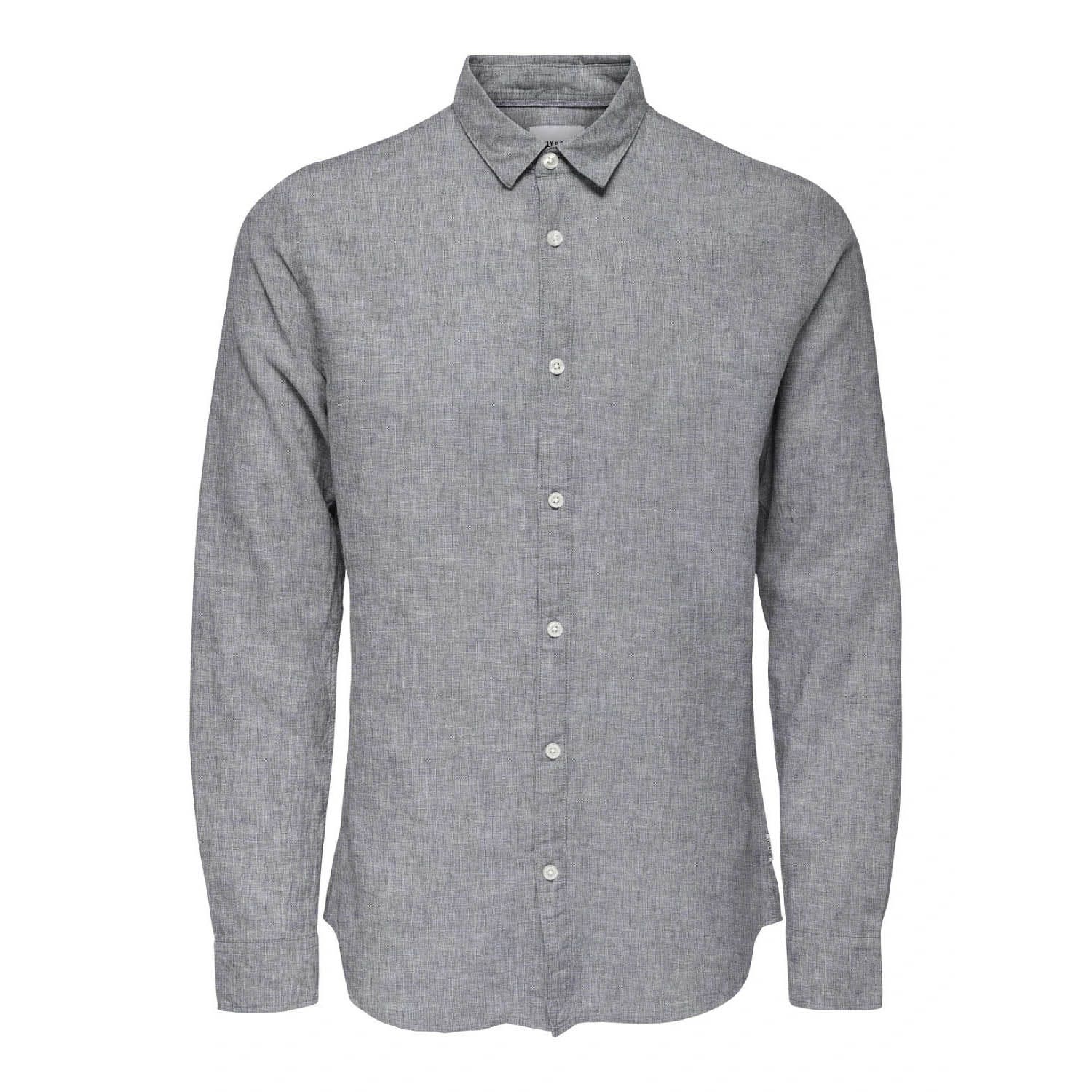 ONLY & SONS Overhemd met lange mouwen ONSCAIDEN LS SOLID LINEN SHIRT NOOS