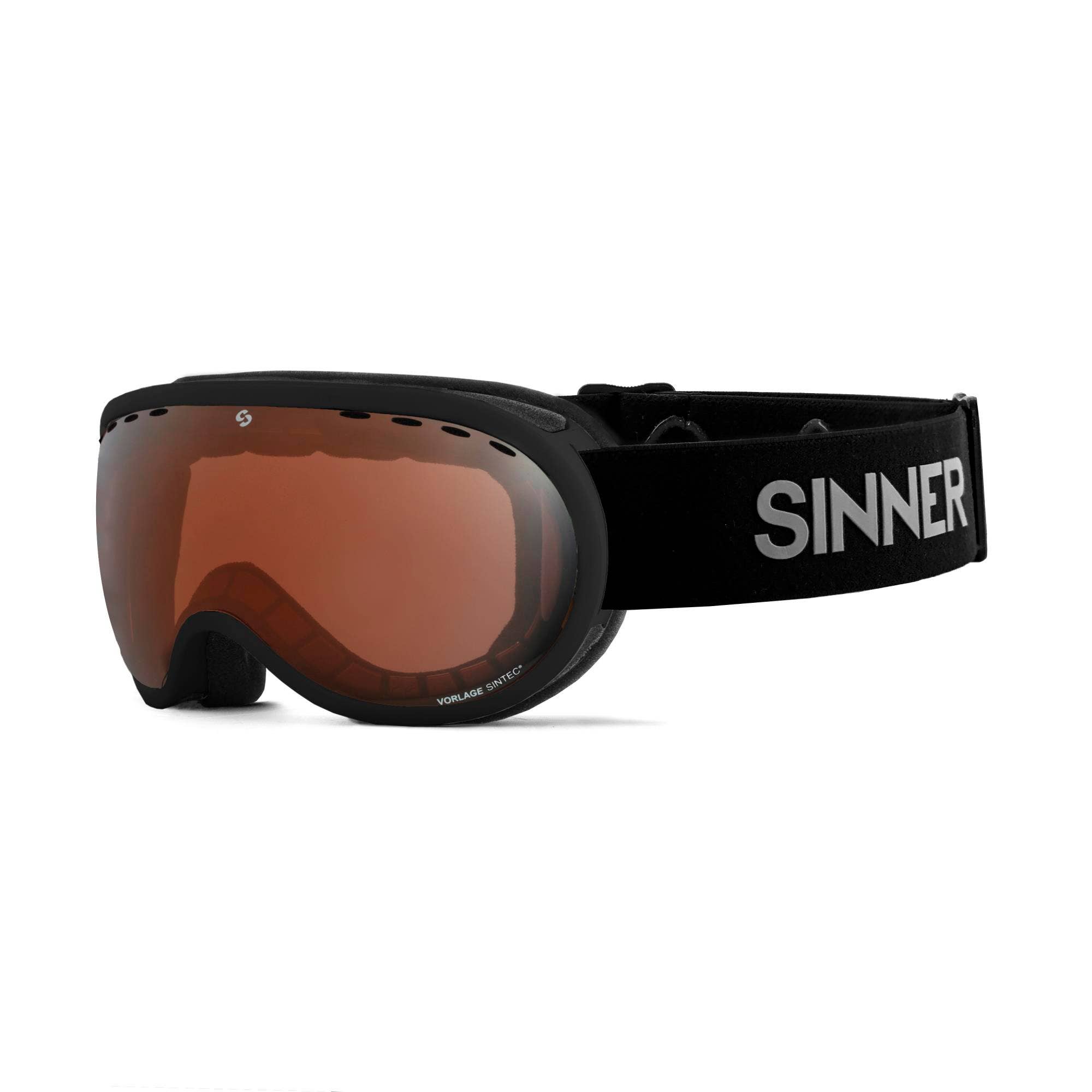 VORLAGE SKIBRIL - MAT ZWART - ORANJE SINTEC® LENS kopen? | SINNER