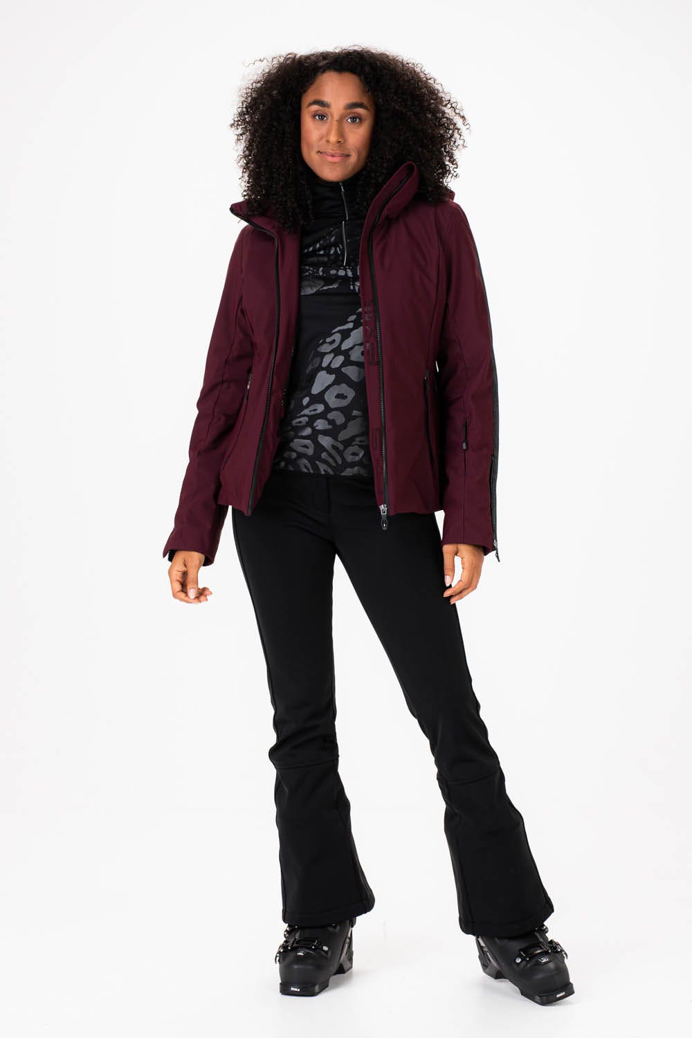 Falcon Linn Ski Jacket - Wintersportjas Voor Dames - Bordeaux Rood - L