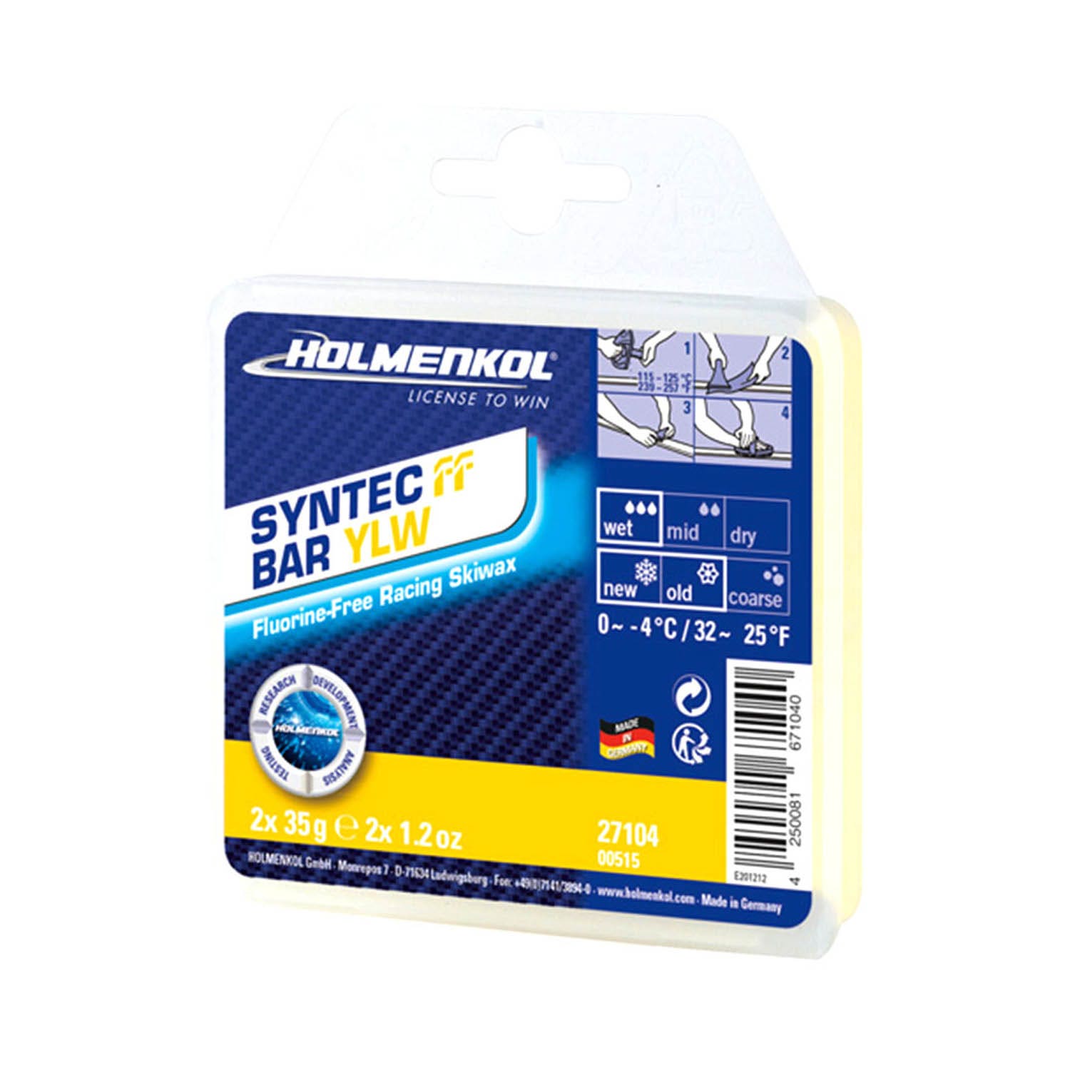 Holmenkol Syntec FF bar YLW 2x35g