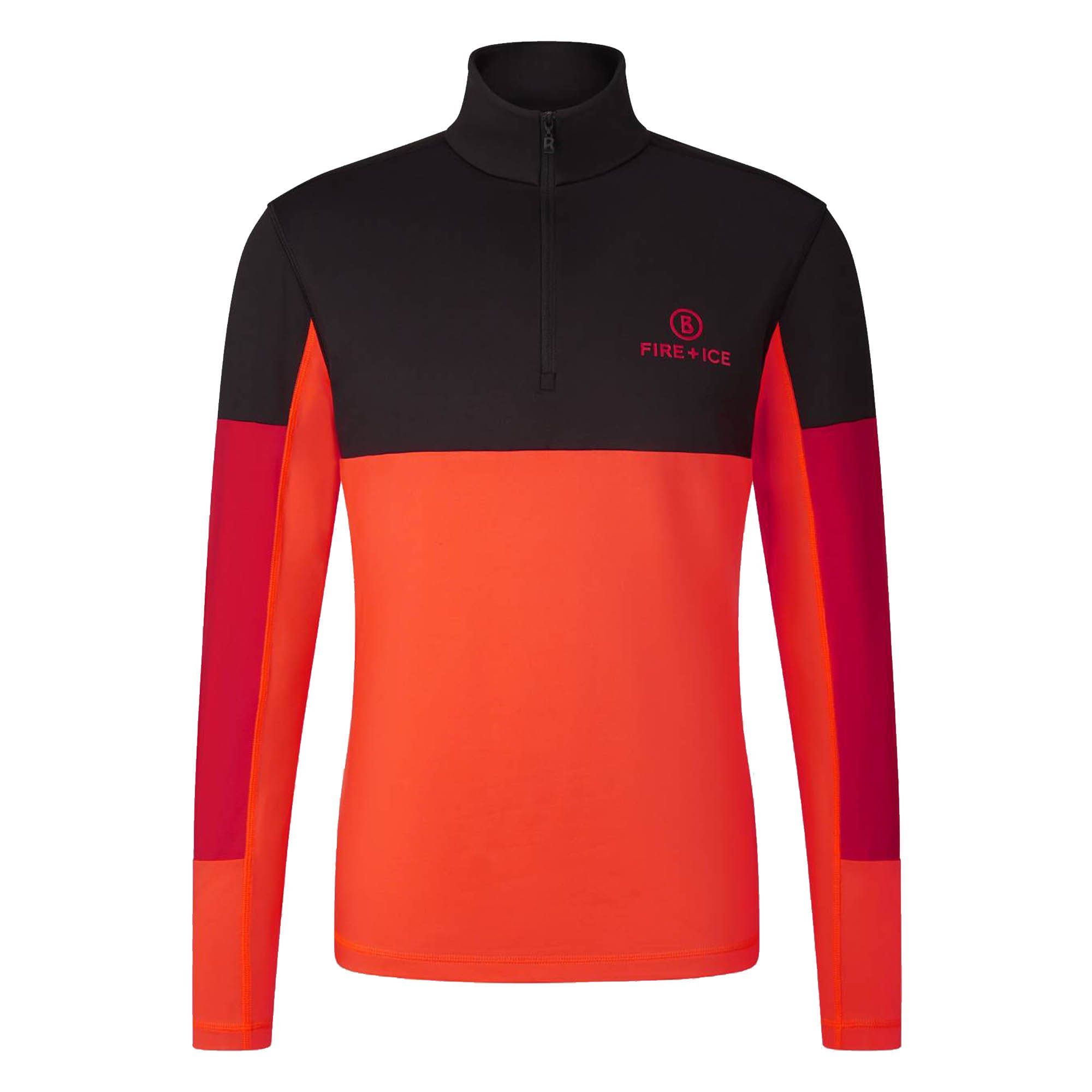 Fire + Ice Bogey Men Ski Pully - Wintersportpully Voor Heren - Thermo - Zwart/Oranje - S