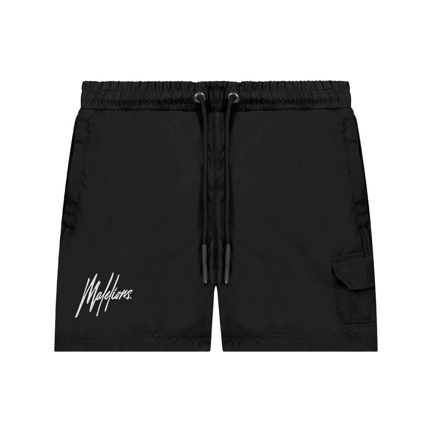 Malelions Fransisco Pocket ZwemBroek Kids Zwart/Wit - Maat: 104