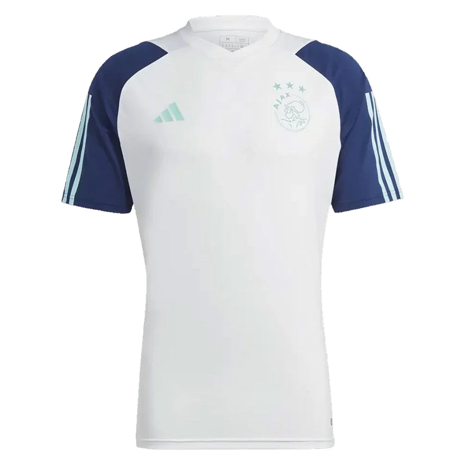 adidas Ajax Trainingsshirt 2023-2024 Kids Wit Donkerblauw Lichtblauw