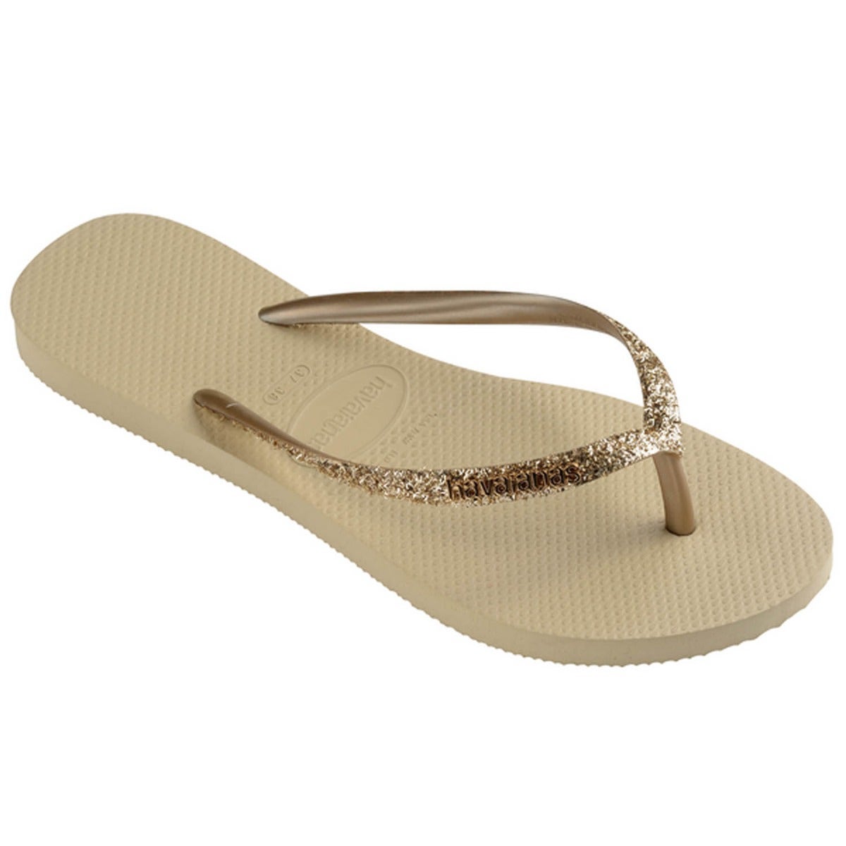 Havaianas Slim Glitter II Dames Slippers - Sand Grey - Maat 37/38