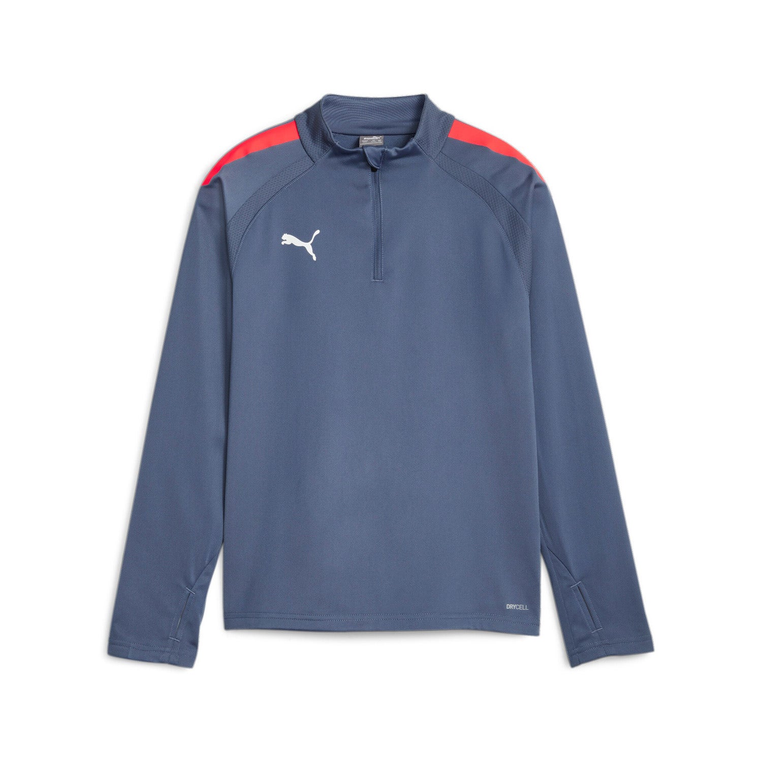 Puma Teamliga 1/4 ziptop inkyblue/Fire Junior