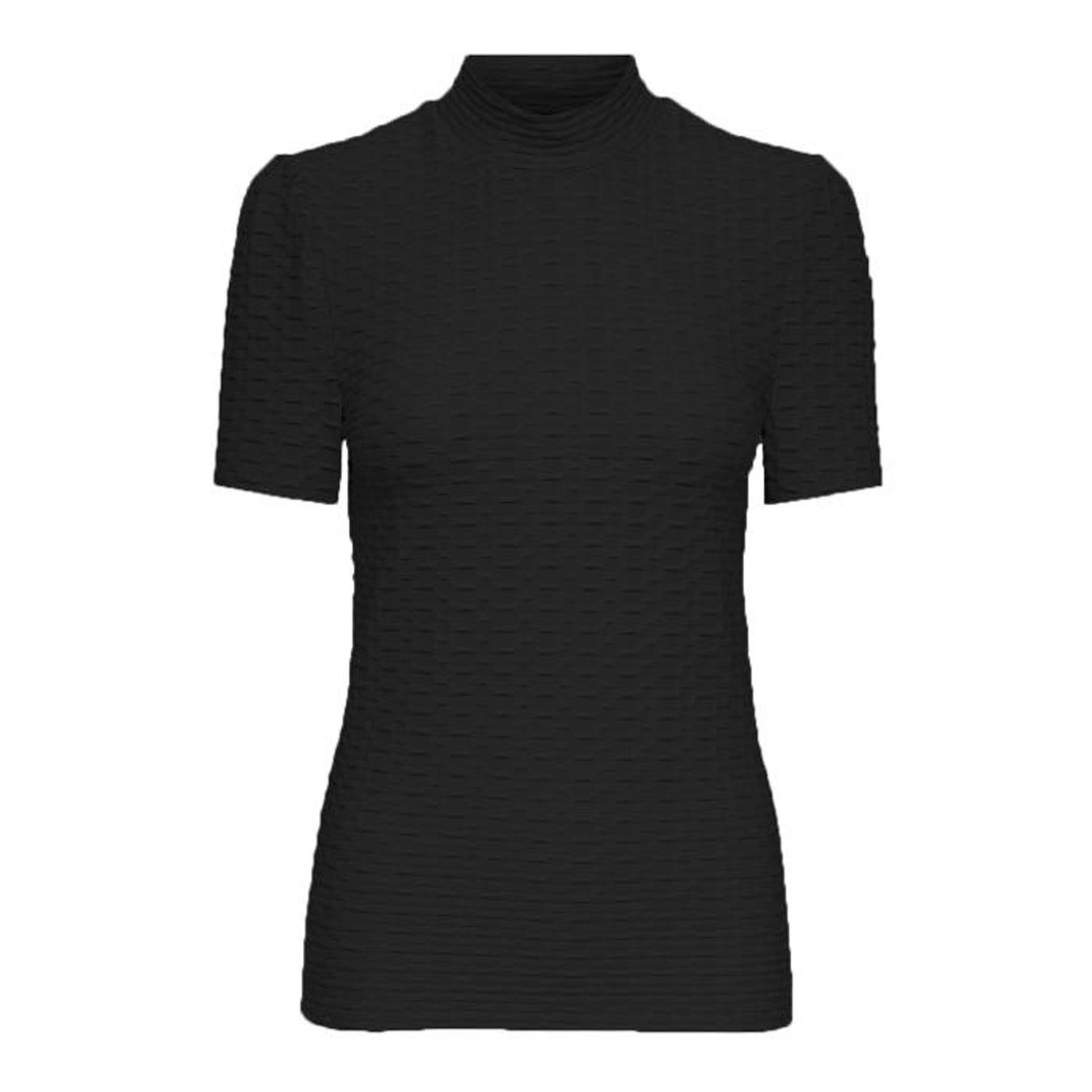 Only T-shirt Onlsigne S/s Rollneck Top Cs Jrs 15314936 Black Dames Maat - S