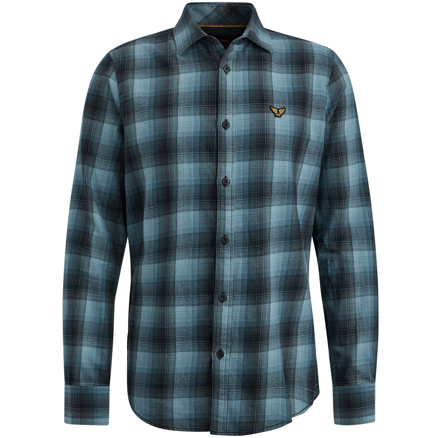 PME LEGEND Heren Overhemden Long Sleeve Shirt Ctn Twill Check Lichtblauw