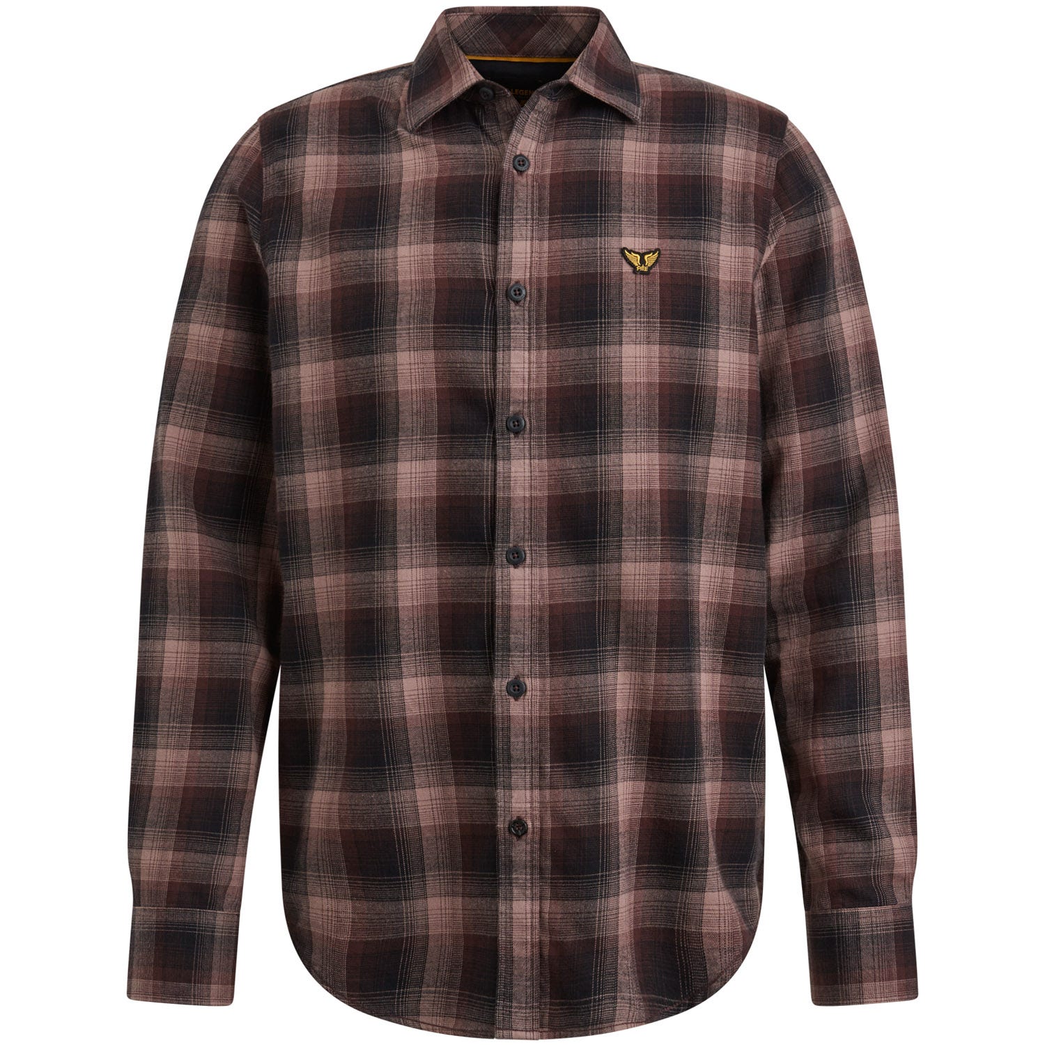 PME Legend Geruite Overhemd Lange Mouw Brown Heren