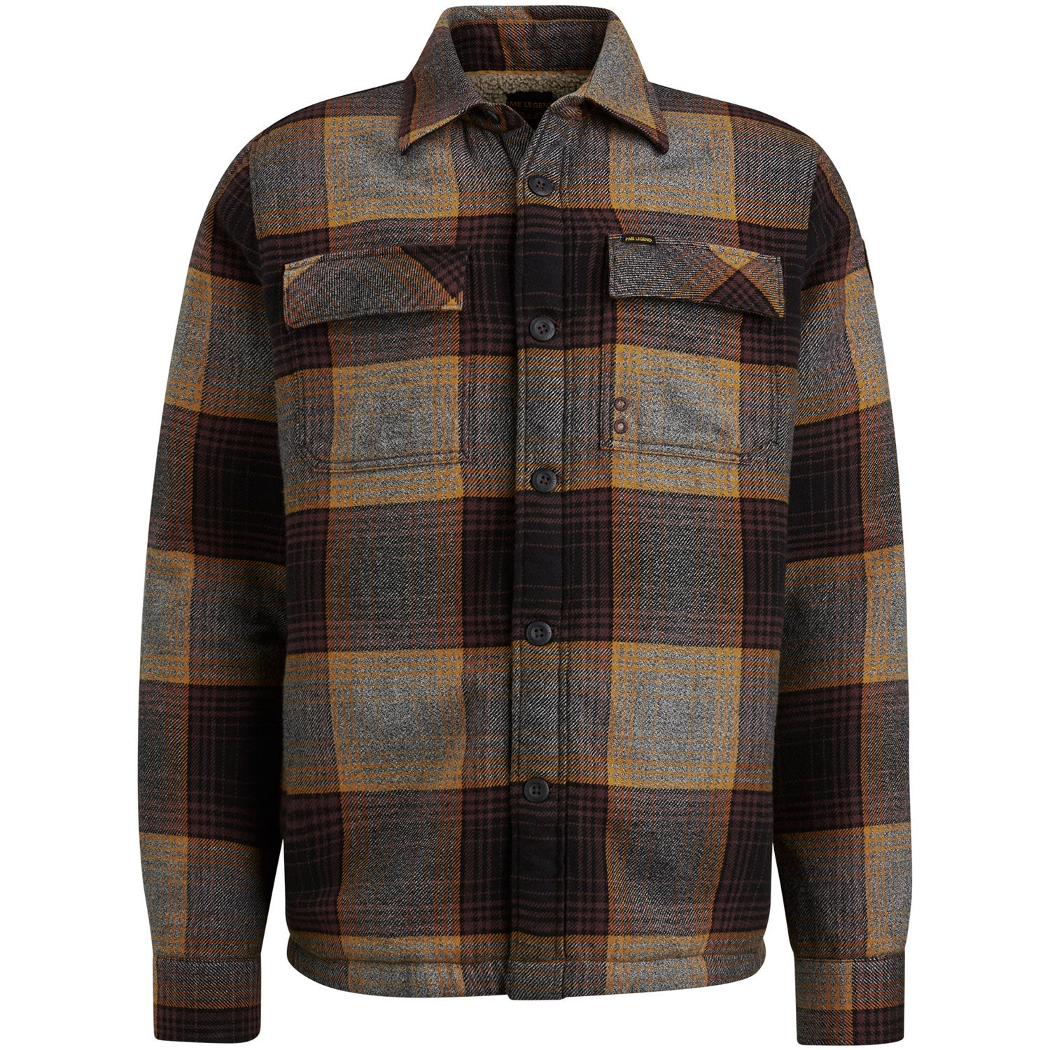 PME LEGEND Heren Overhemden Long Sleeve Shirt Flanel Yarndyed Check With Fur Multi