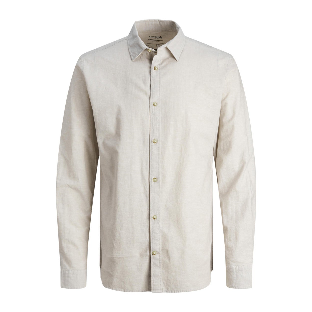 Jack & jones Zomer Linnen Blend Shirt Beige Heren