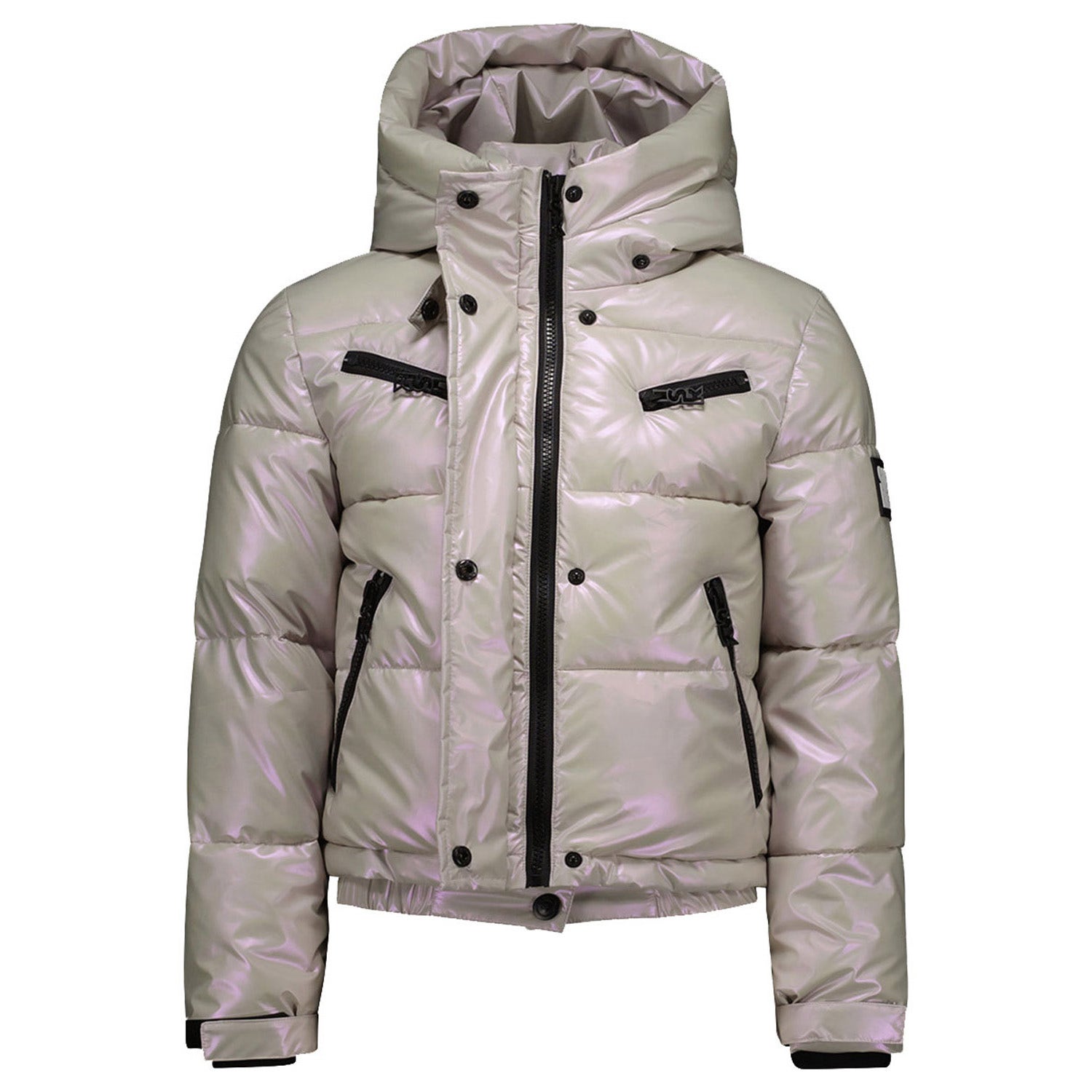 SuperRebel ski-jack grijs Skijack Meisjes Gerecycled polyester (duurzaam) Capuchon 176