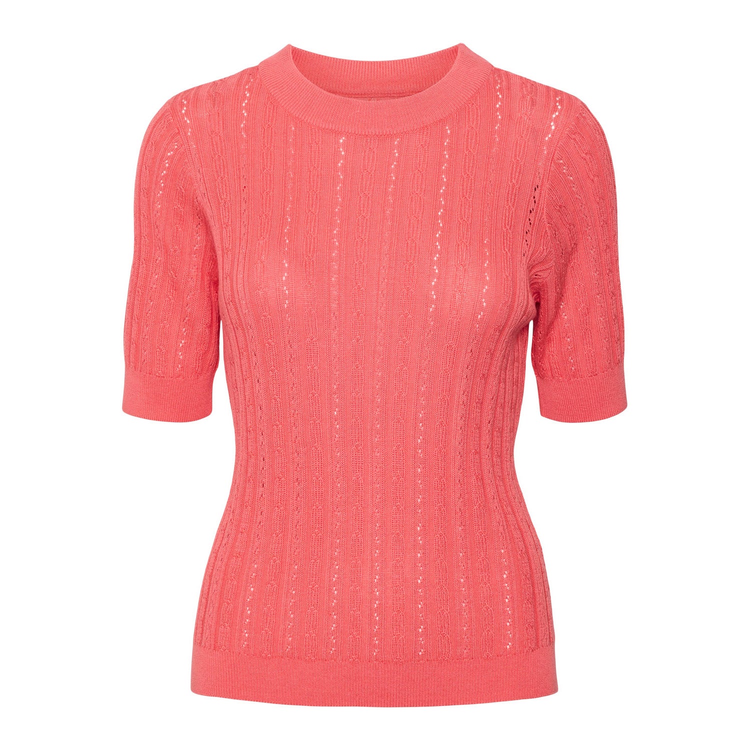 VERO MODA gebreide top VMMORENA koraalrood