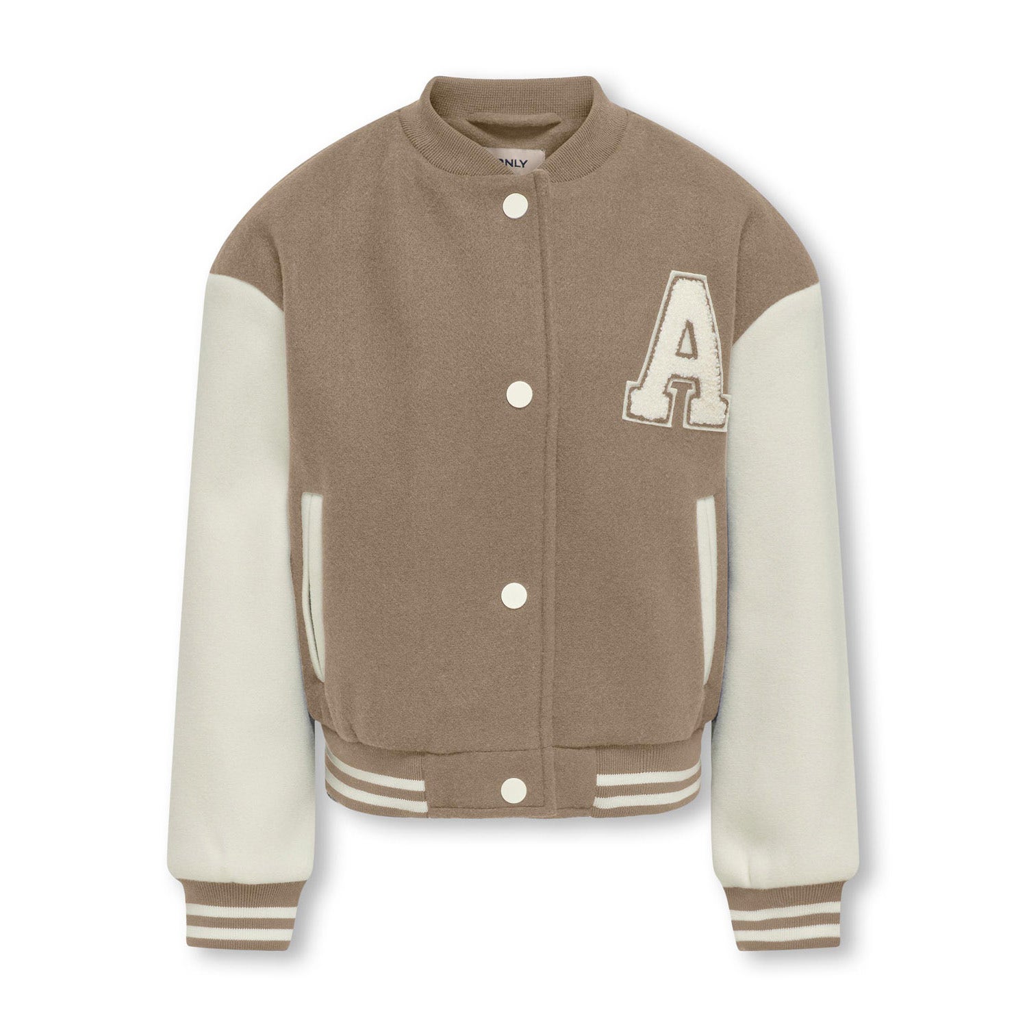 Only KIDS GIRL bomberjack zomer KOGSILJA taupe beige Jas Bruin Meisjes Gerecycled polyester Ronde hals 152