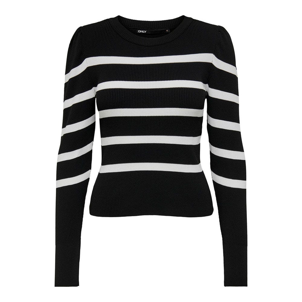 Only Trui Onlsally L/s Puff Pullover Knt Noos 15251029 Black/w. Cloud D Dames Maat - M
