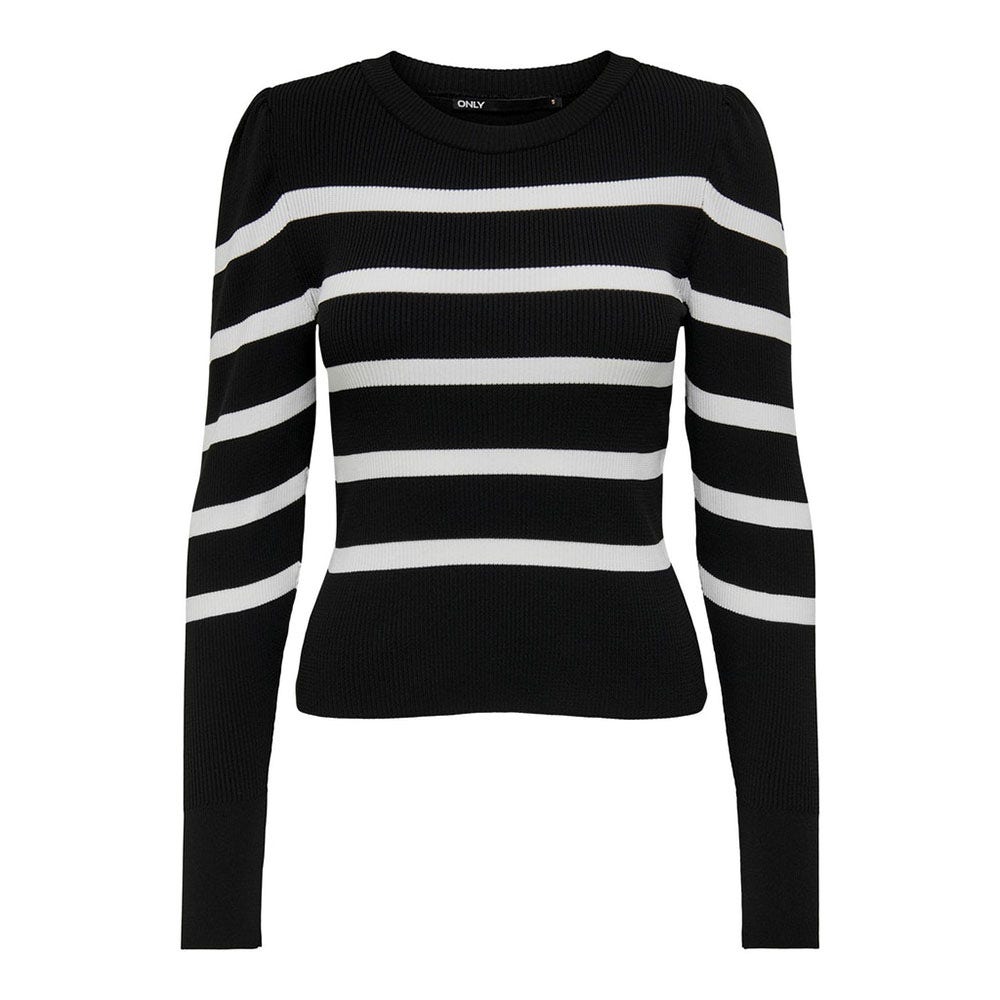 Only Trui Onlsally L/s Puff Pullover Knt Noos 15251029 Black/w. Cloud D Dames Maat - L