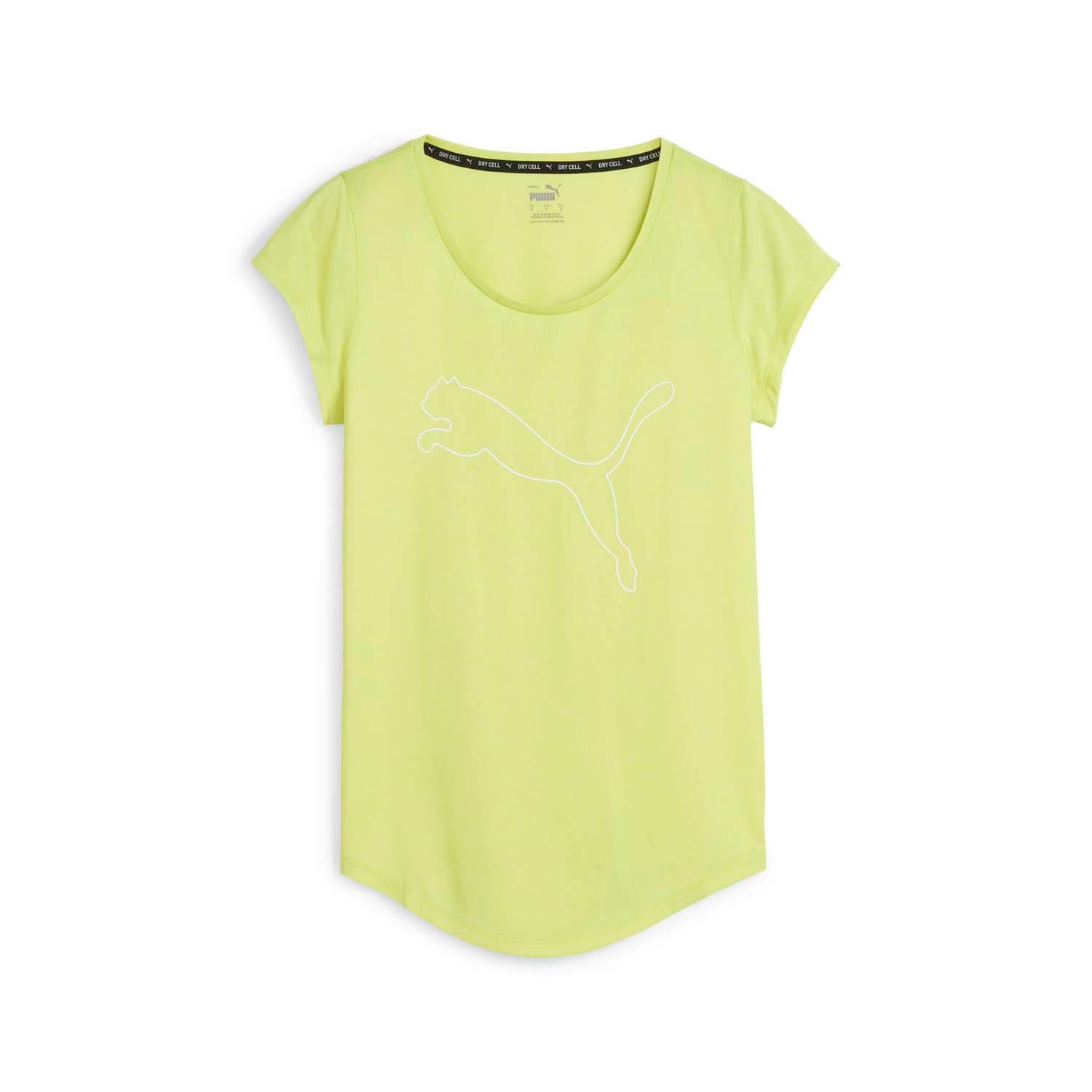 PUMA PERFORMANCE HEATHER CAT TEE W Dames Sportshirt - Lime Pow Heather