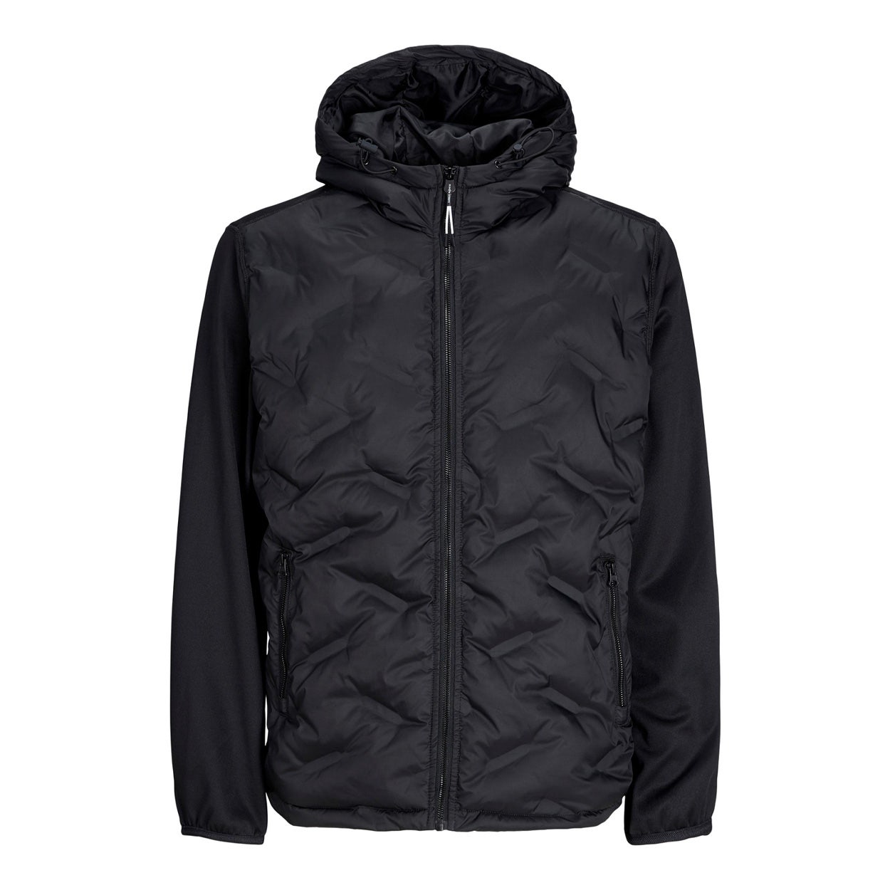 JACK & JONES CORE gewatteerde jas JCOHEAT HYBRID met logo zwart