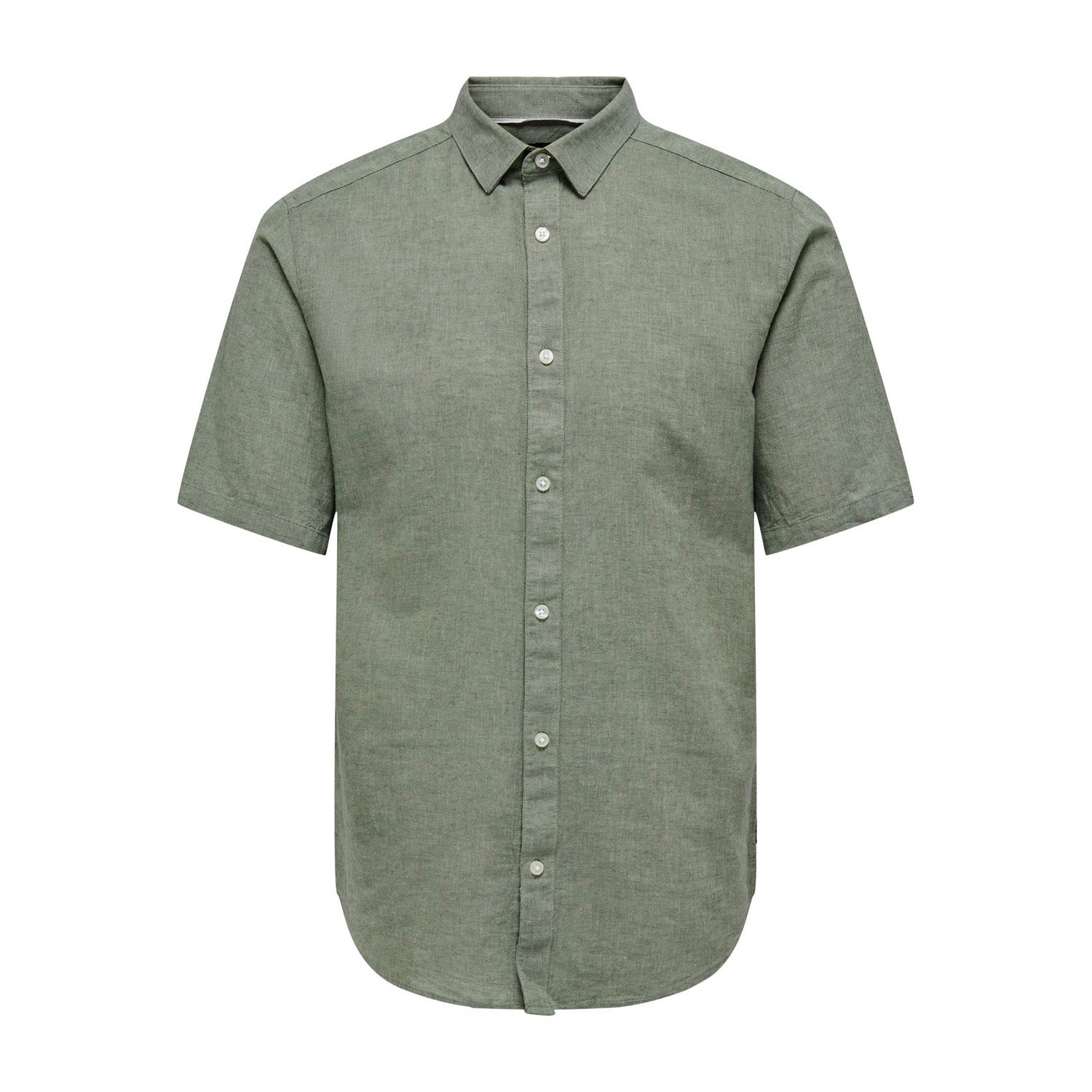 ONLY & SONS Overhemd met korte mouwen ONSCAIDEN SS SOLID LINEN SHIRT NOOS