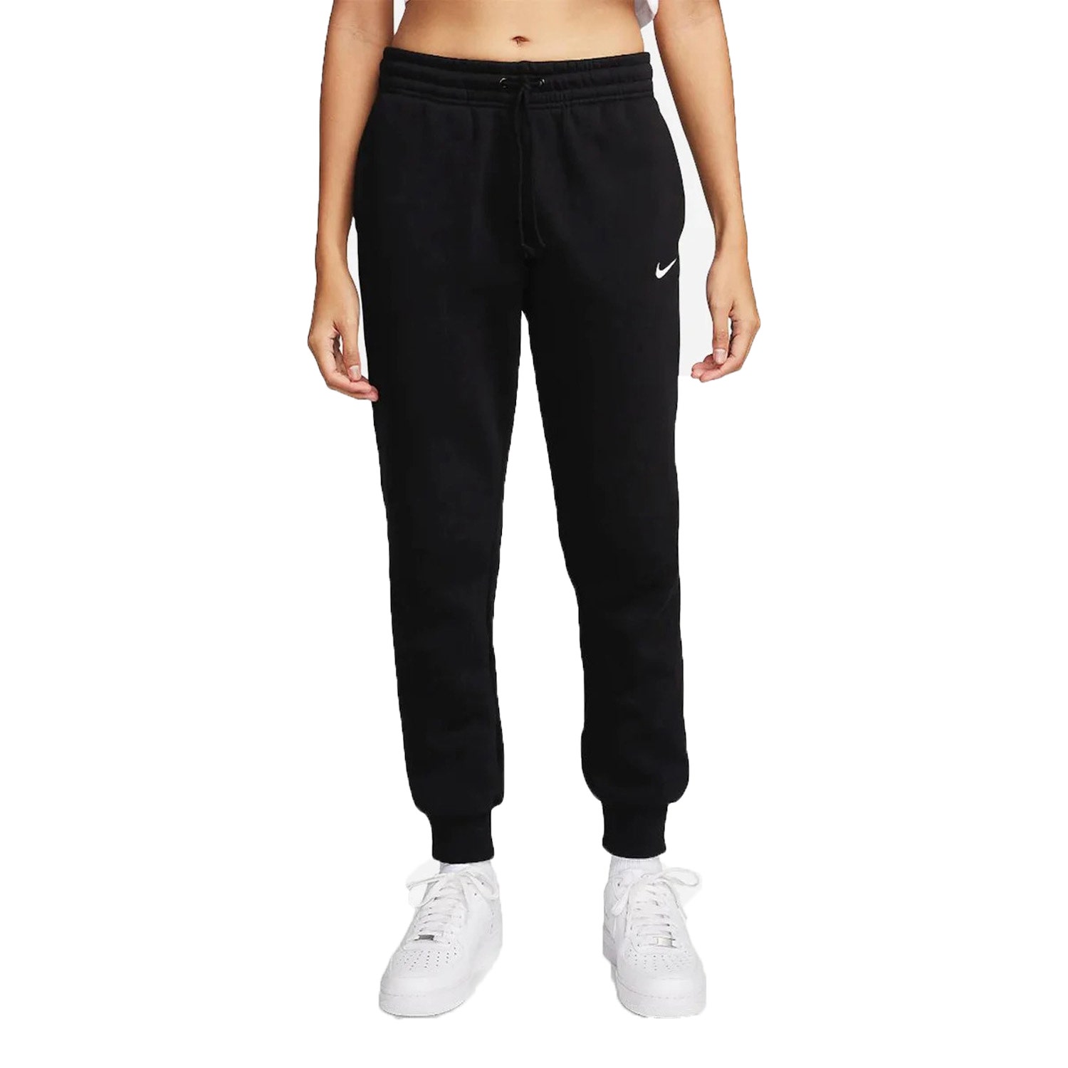 Nike Sportswear Phoenix Fleece joggingbroek met halfhoge taille voor dames Zwart