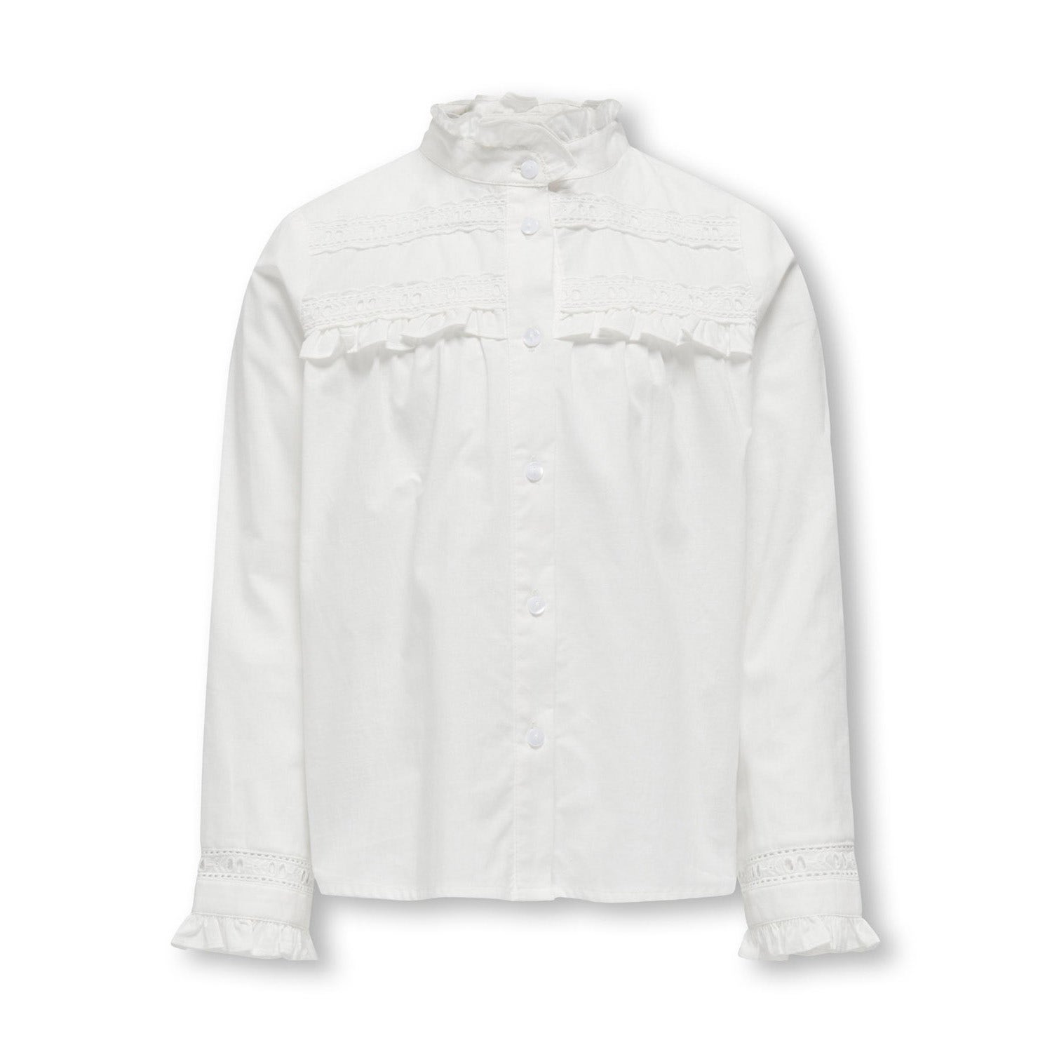 Only KIDS GIRL top KOGLINA wit Meisjes Katoen Opstaande kraag Effen 158