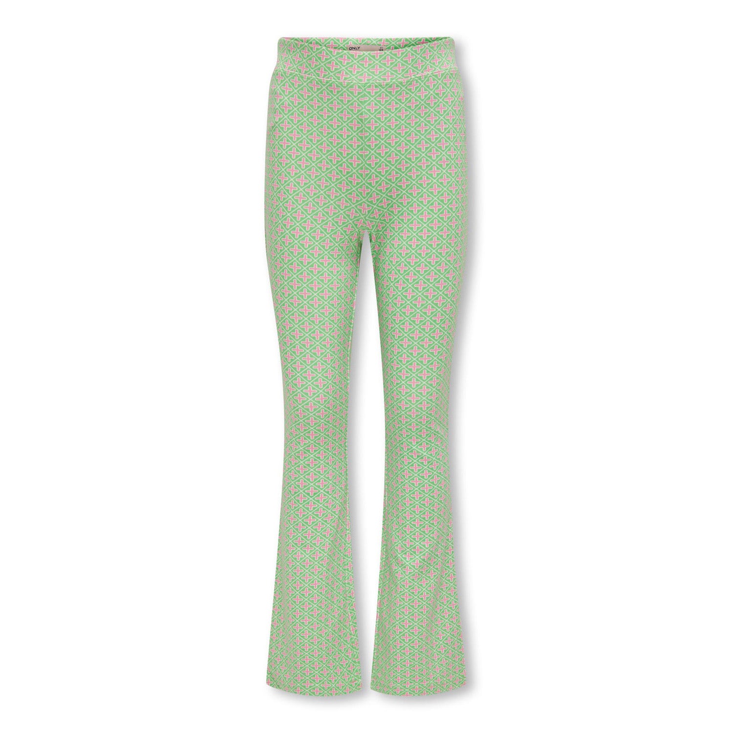 Only KIDS GIRL flared broek KOGPAIGE met all over print frisgroen lila Meisjes Viscose 134