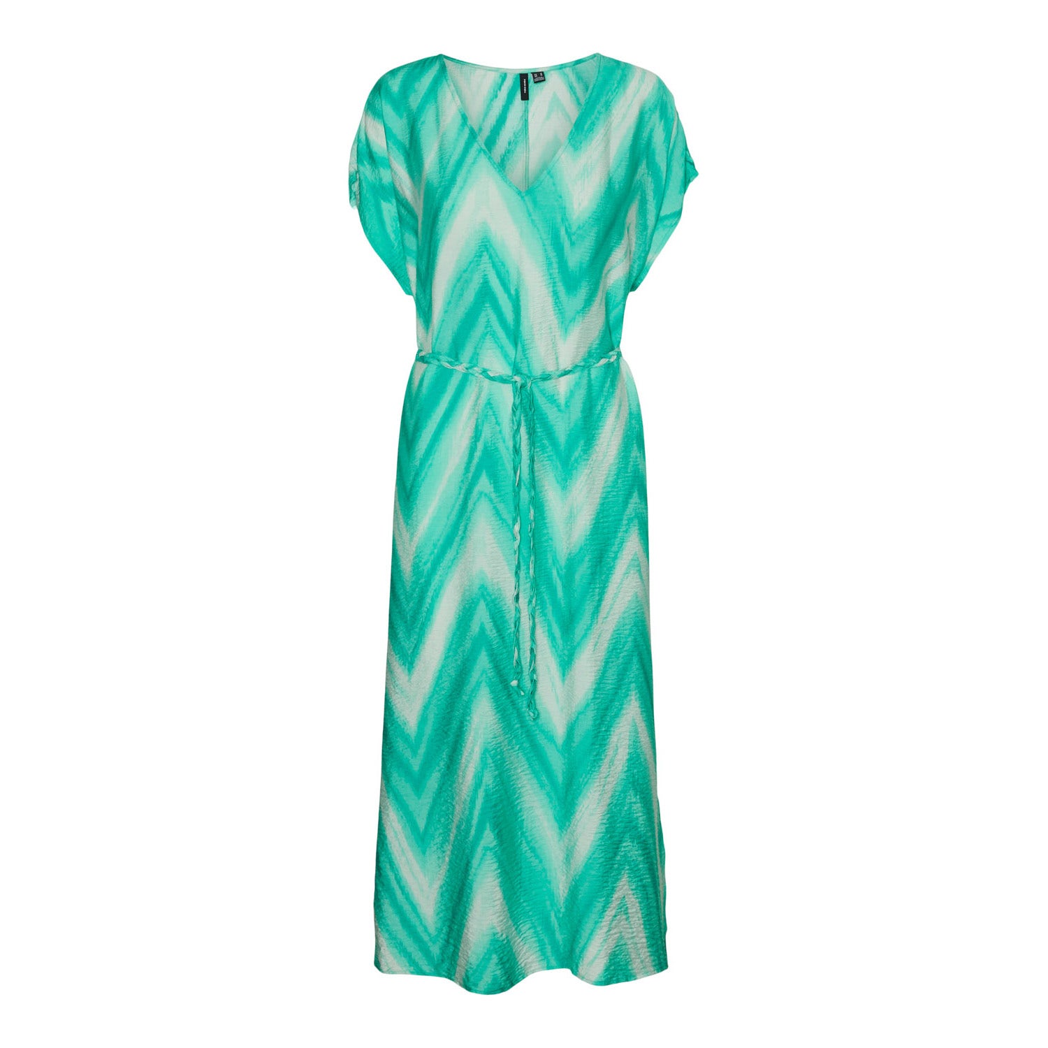 VERO MODA maxi jurk VMJOSIE met all over print en ceintuur mintgroen wit