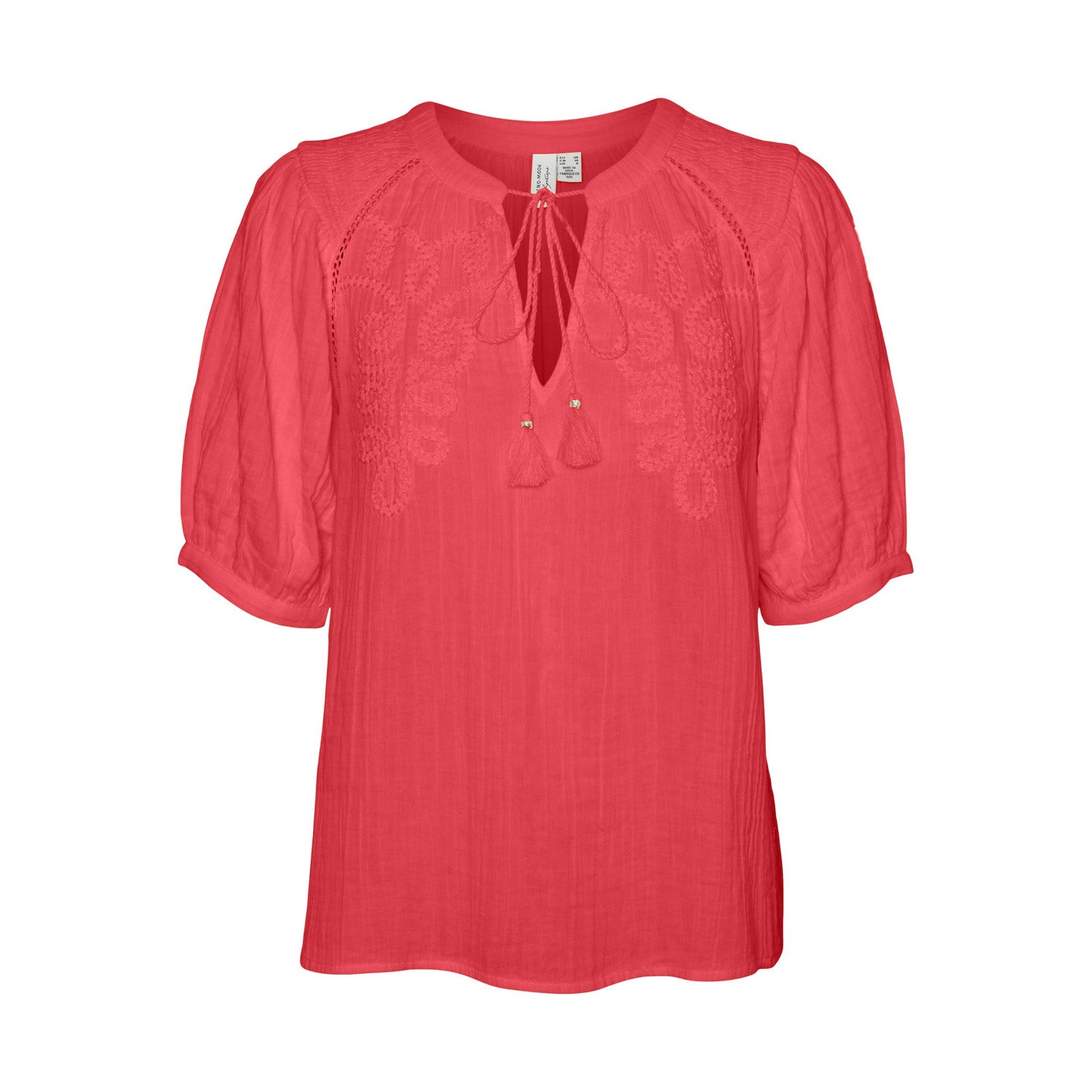 Vero Moda Rode Blouse met 2 4 Mouwen Red Dames