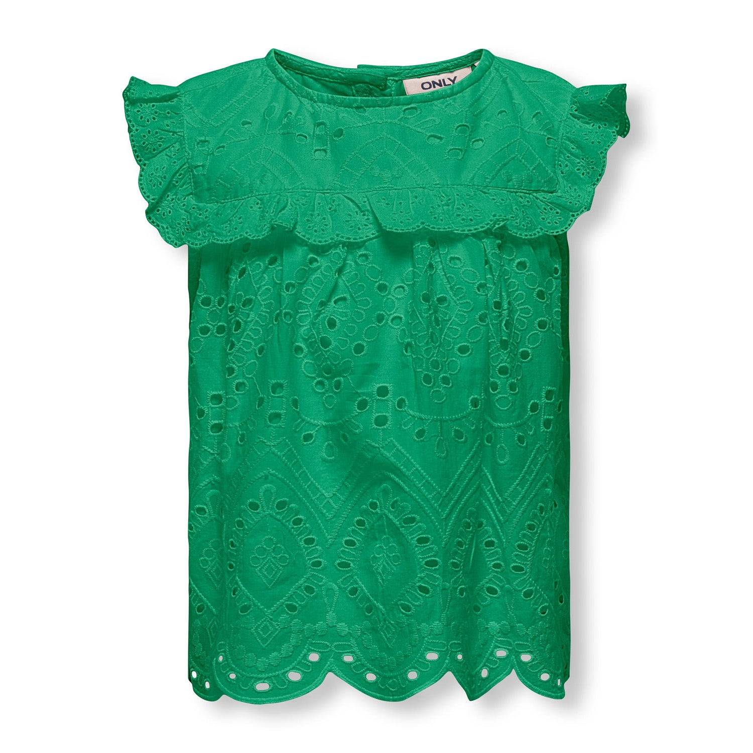 Only KIDS GIRL top KOGCLEO LIFE heldergroen Meisjes Katoen Ronde hals Effen 140