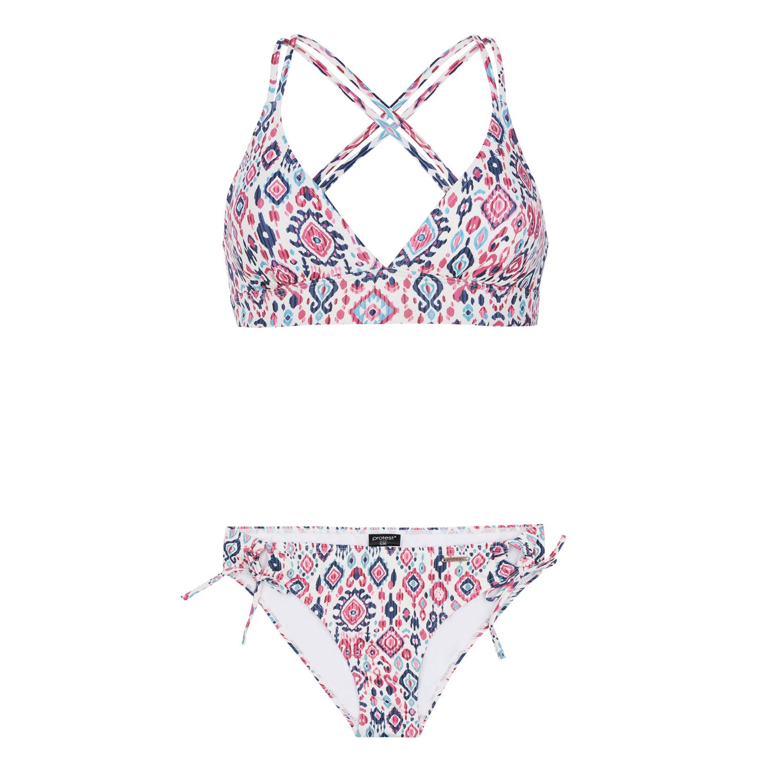 Protest voorgevormde triangel bikini PRTLOVE wit roze blauw