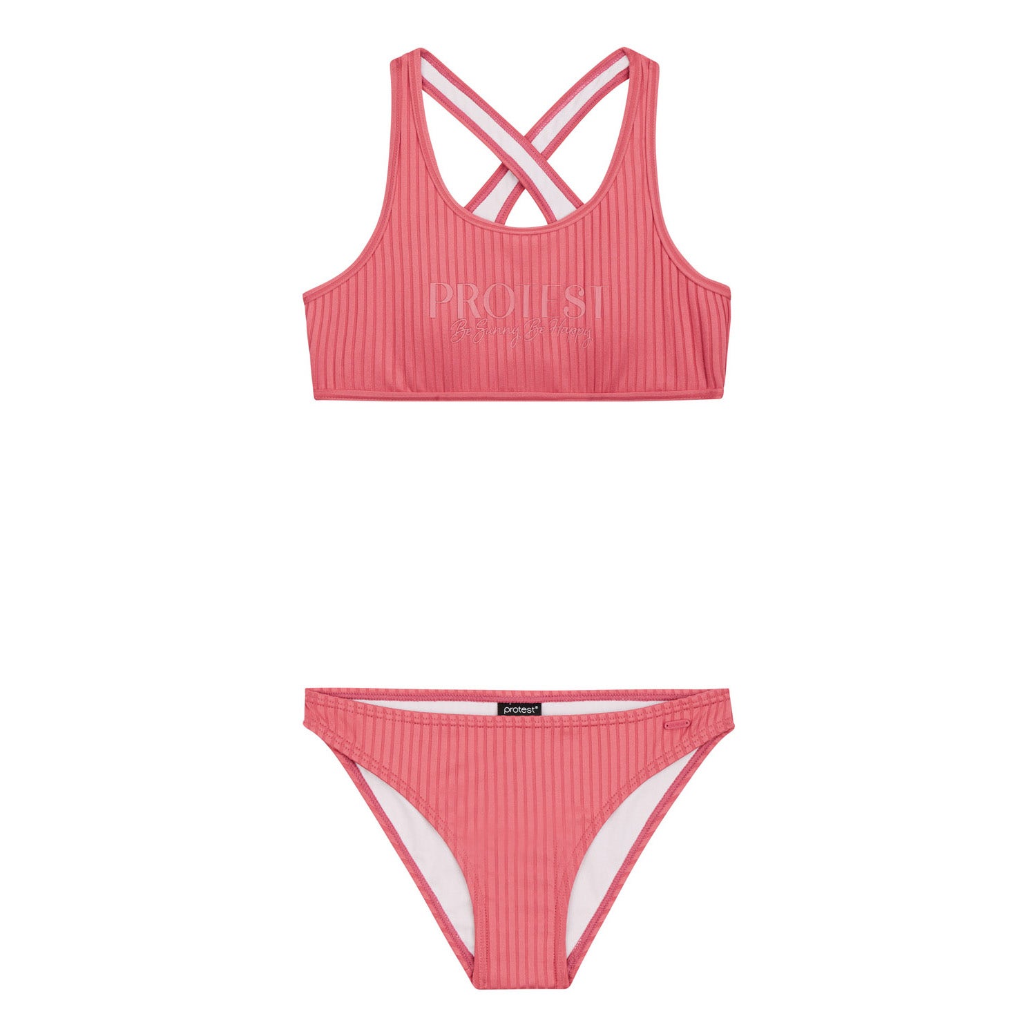 Protest crop bikini PRTMOON JR roze Meisjes Polyester Streep 176