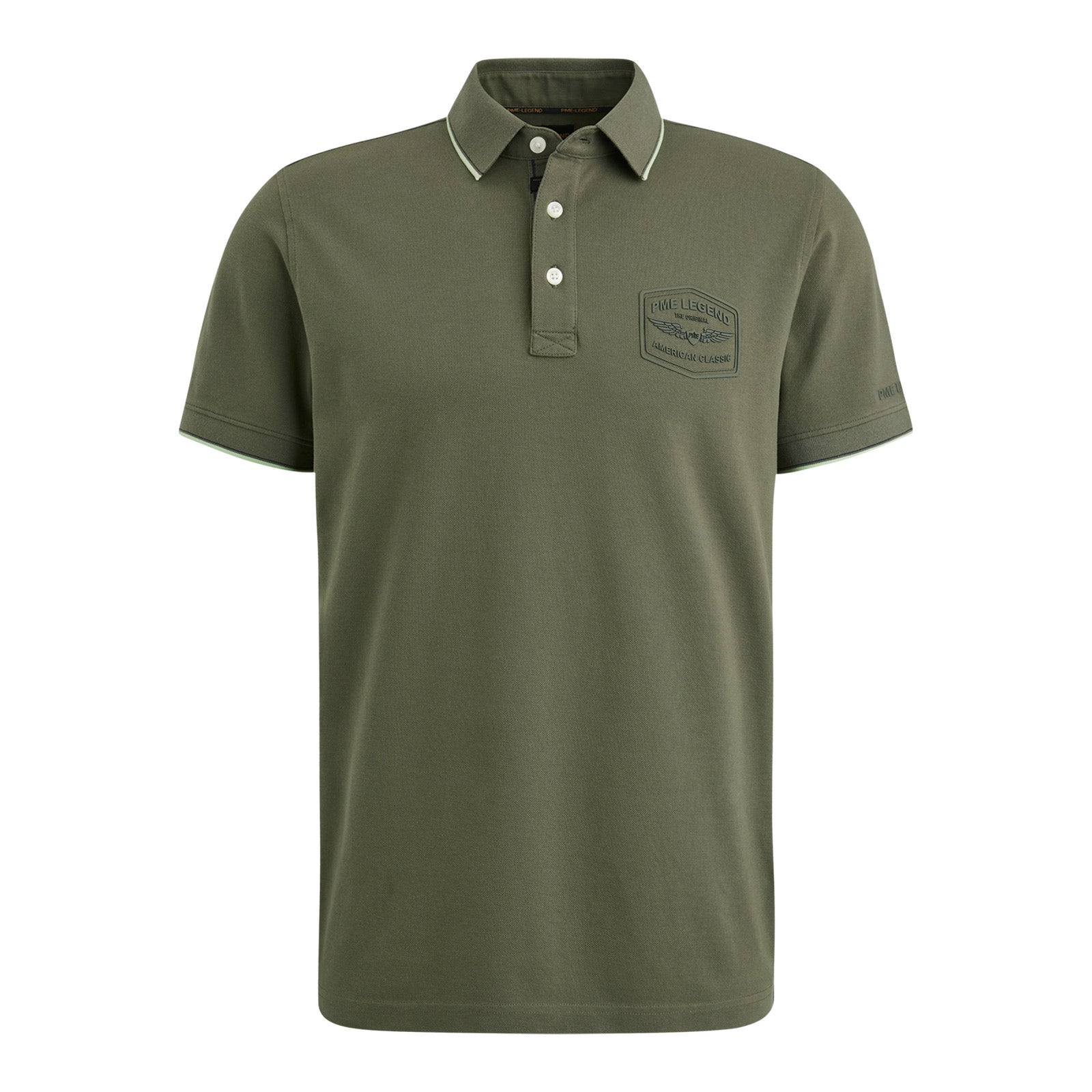 PME Legend regular fit polo met logo donkergroen