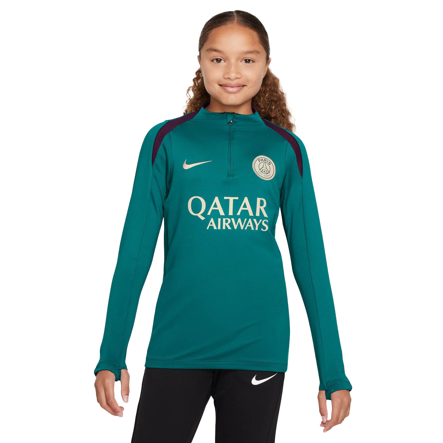 Nike Paris Saint Germain Strike Trainingstrui 1/4-Zip 2024-2025 Kids Groen Paars Wit Goud