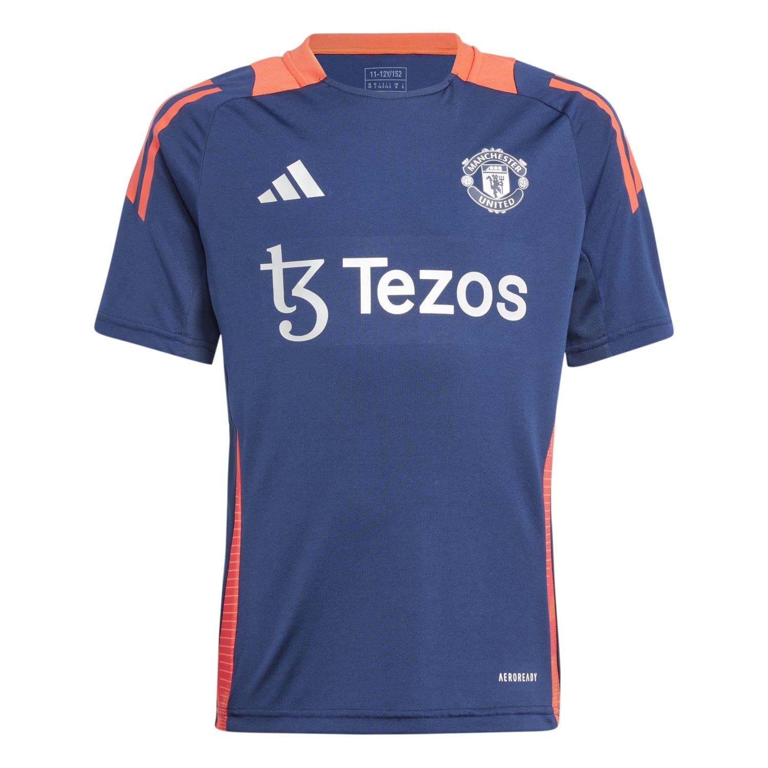 Adidas Perfor ce Junior chester United voetbalshirt training Sport t-shirt Blauw Polyester V-hals 140