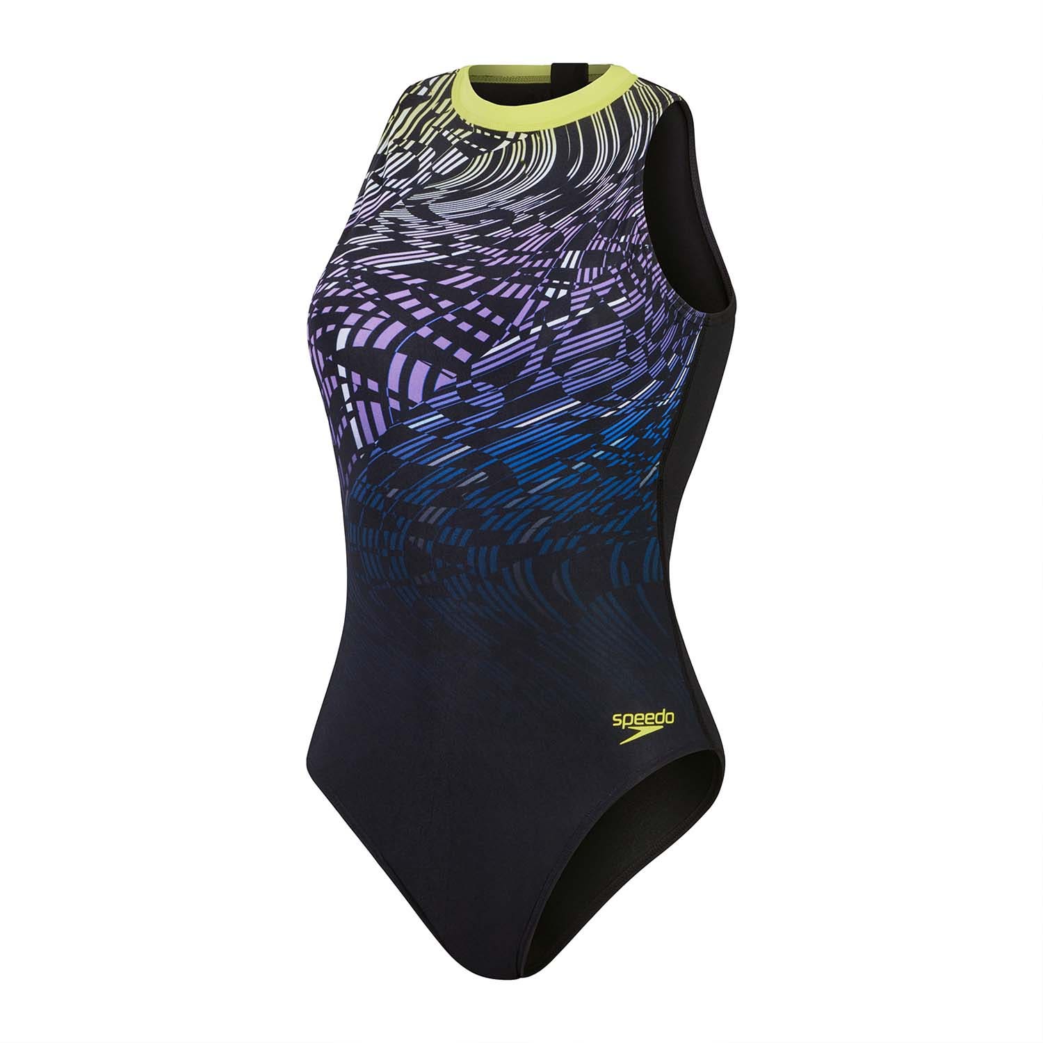 Speedo Endurance+ MAX sportbadpak Hydrasuit zwart lemon paars