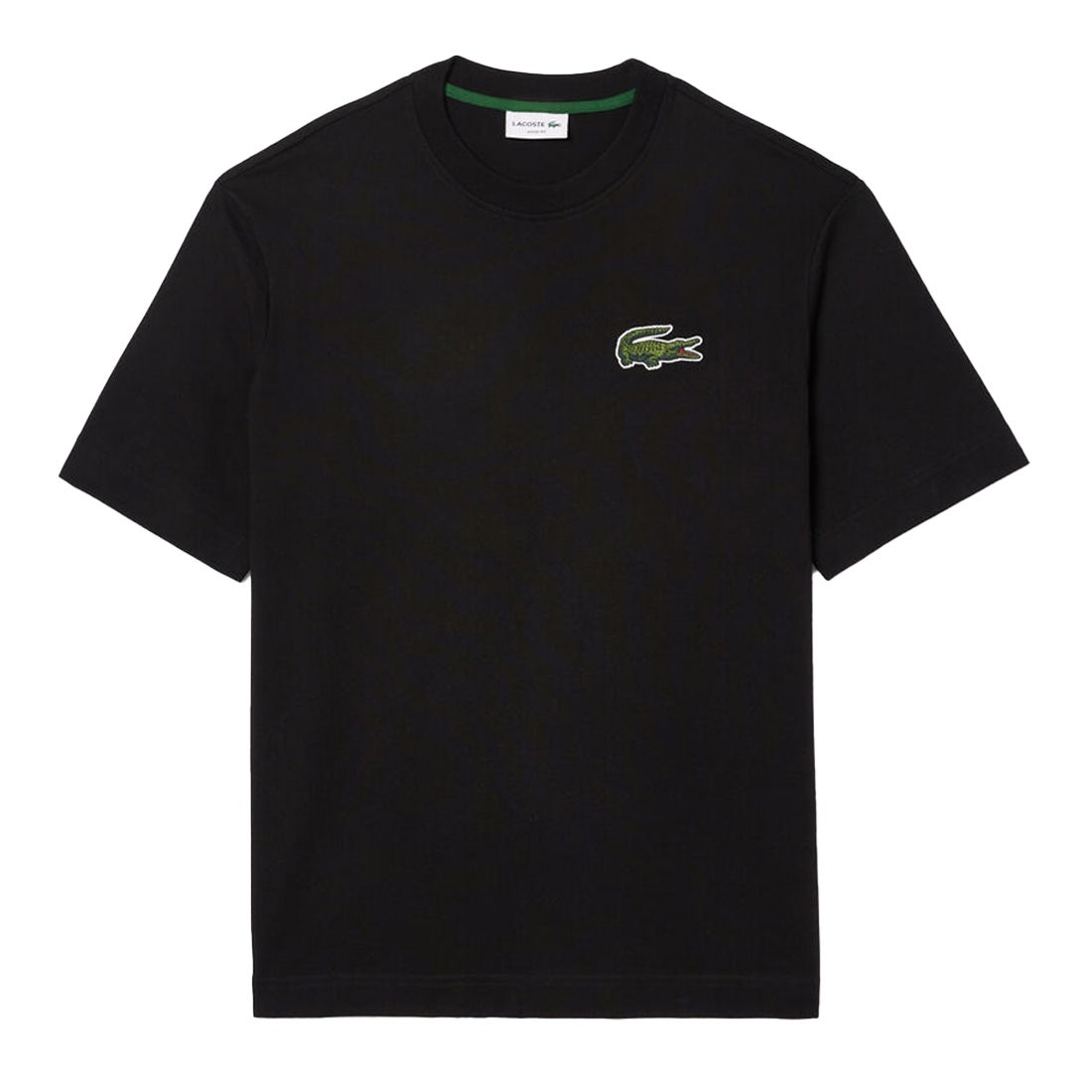 Lacoste Zwarte T-shirts en Polos met Logo Patch Black