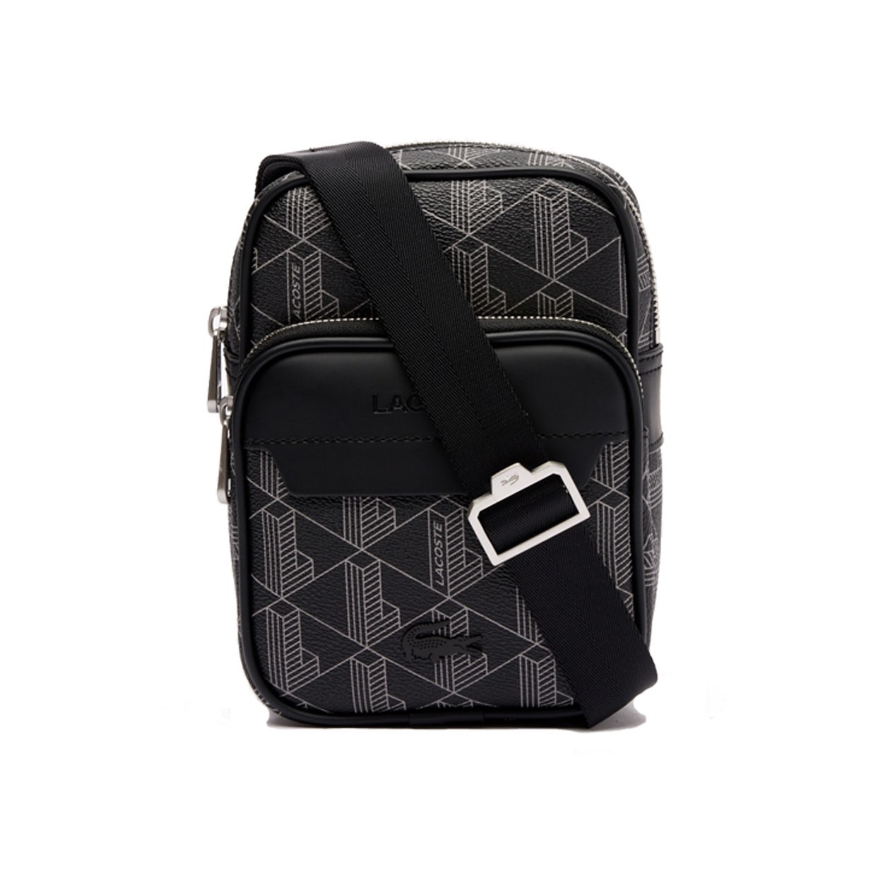 Lacoste Iconische Monogram Blend Schoudertas Black Heren