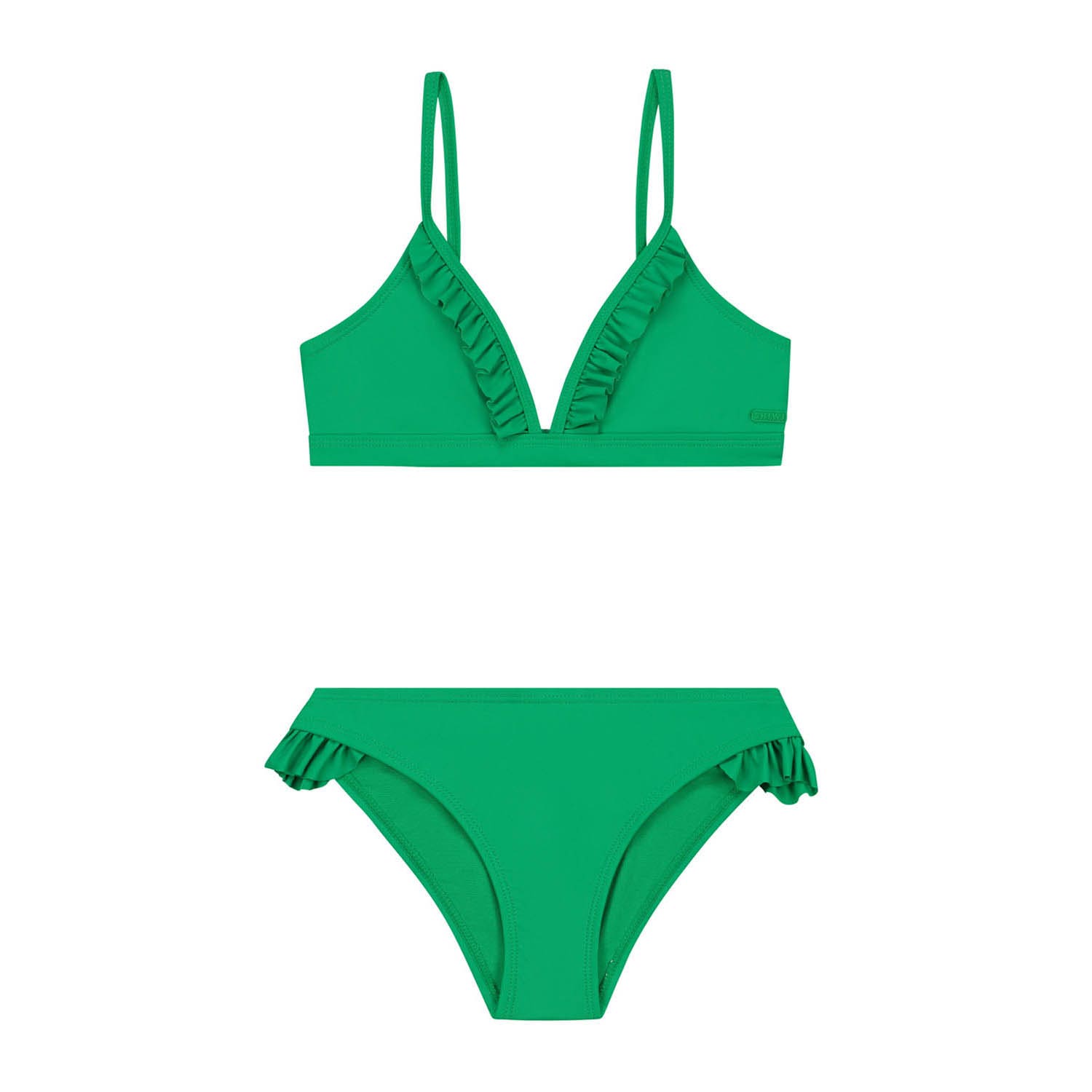 Shiwi triangel bikini Blake met ruches groen Meisjes Polyester Effen 122 128