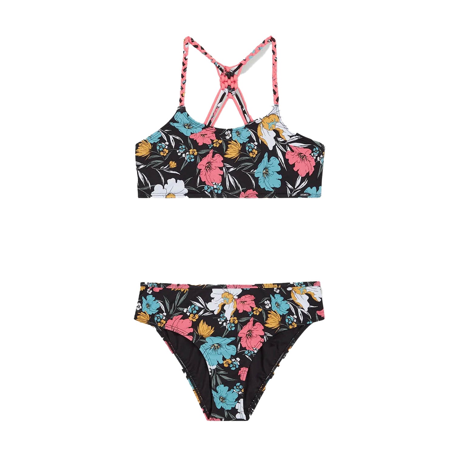 O'Neill crop bikini Tropics zwart multi Meisjes Gerecycled polyester Bloemen 164