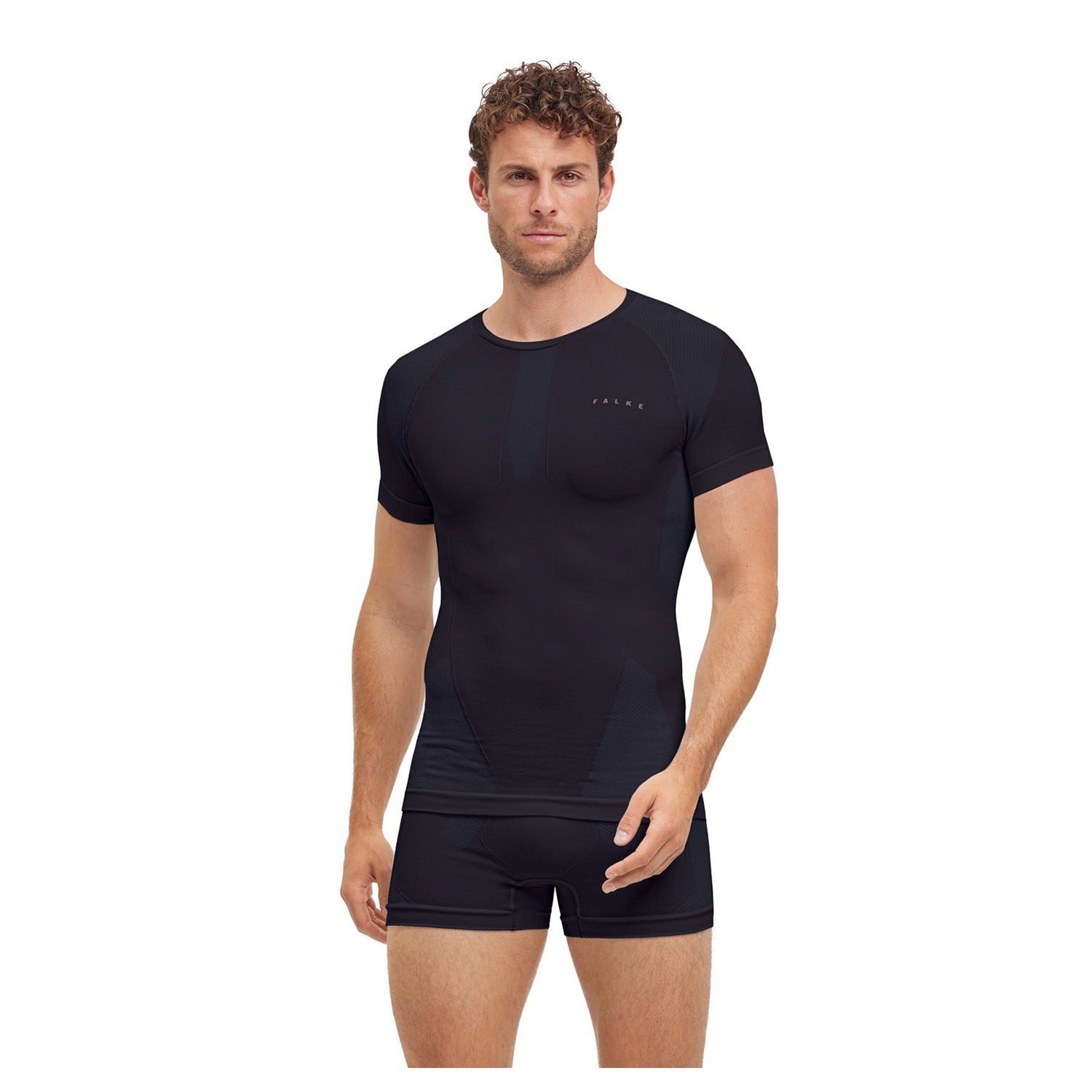 FALKE Warm Shortsleeved Shirt warmend anti zweet functioneel ondergoed sportshirt heren zwart - Maat XL