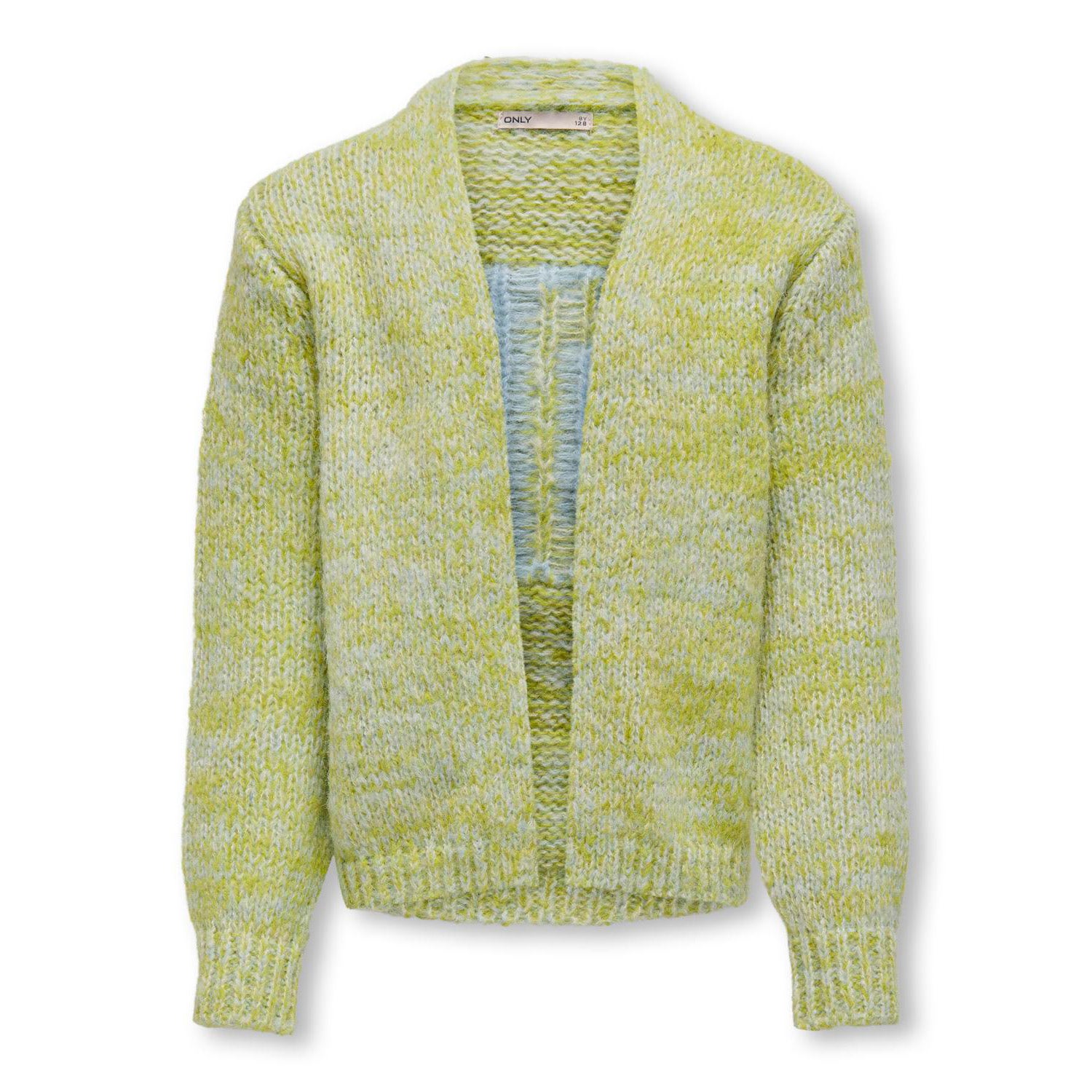 ONLY KIDS GIRL gebreid vest KOGALLYSSA LIFE met backprint geel