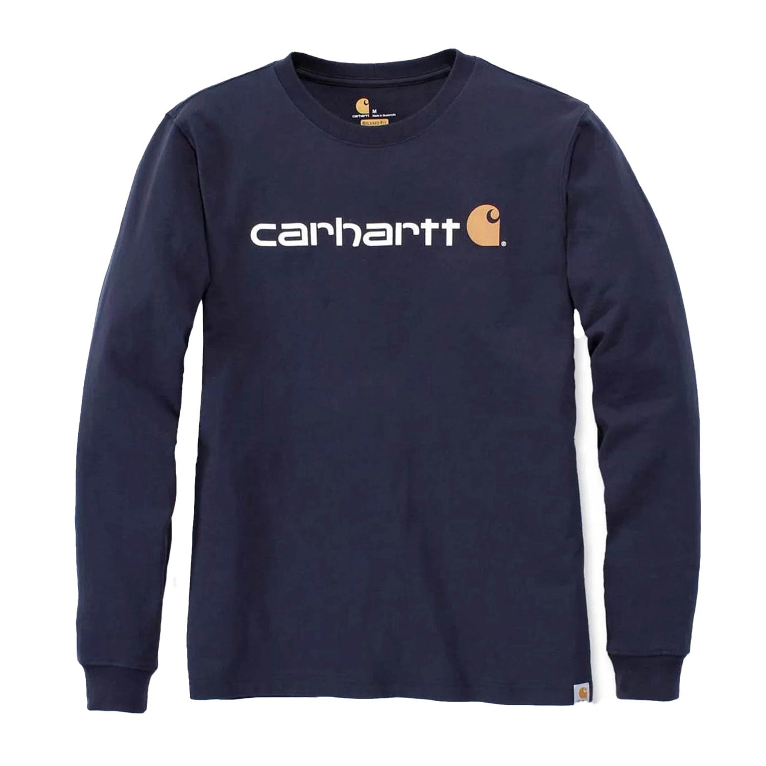 Carhartt 104107 Core Logo Longsleeve T-Shirt - Relaxed Fit - Navy - M
