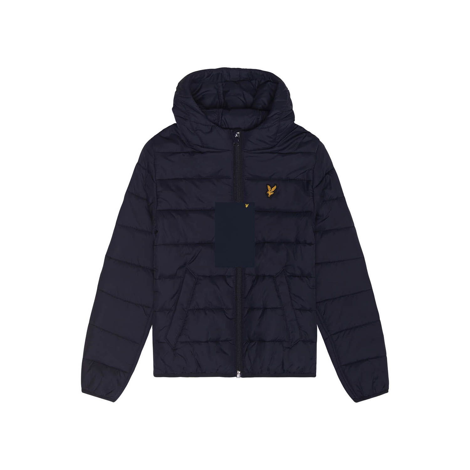 Lyle & Scott gewatteerde jas donkerblauw Nylon Capuchon Effen 140 146
