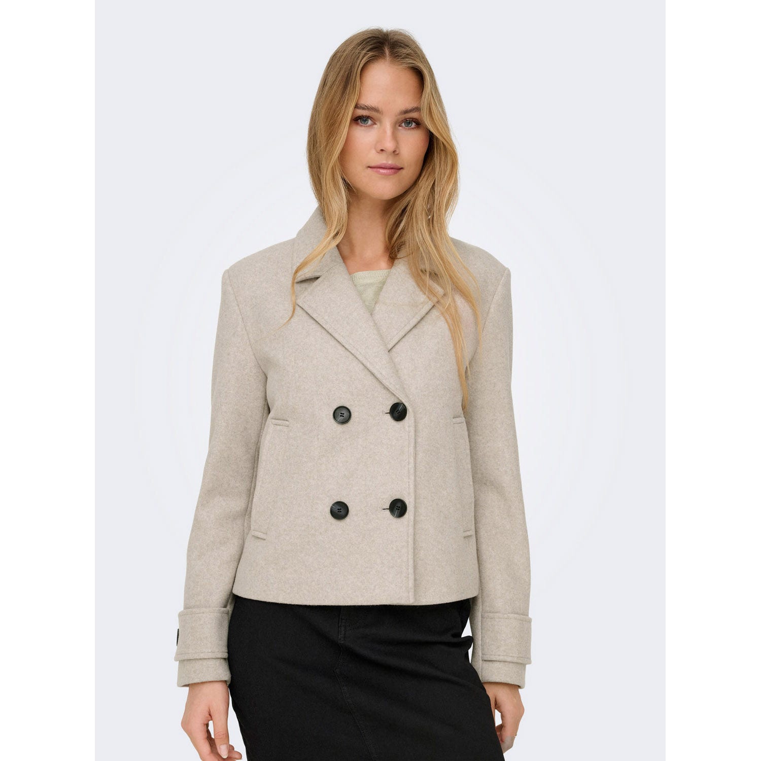 Only Jas Onlfreja Life Short Db Jacket Otw N 15320983 Humus/melange Dames Maat - L