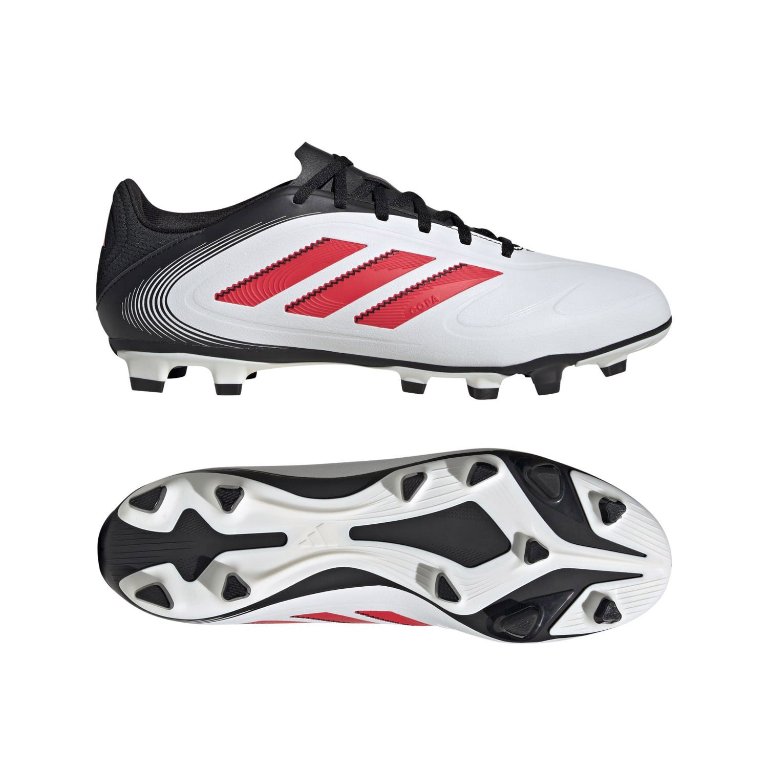 adidas Copa Pure III Club Gras / Kunstgras Voetbalschoenen (MG) Wit Zwart Rood