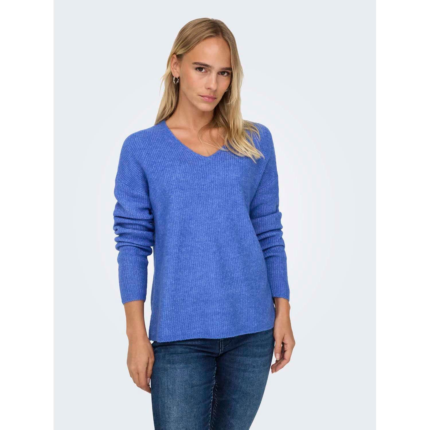Only Onlcamilla V-Neck L/s Pullover Ultrmarine BLAUW XS