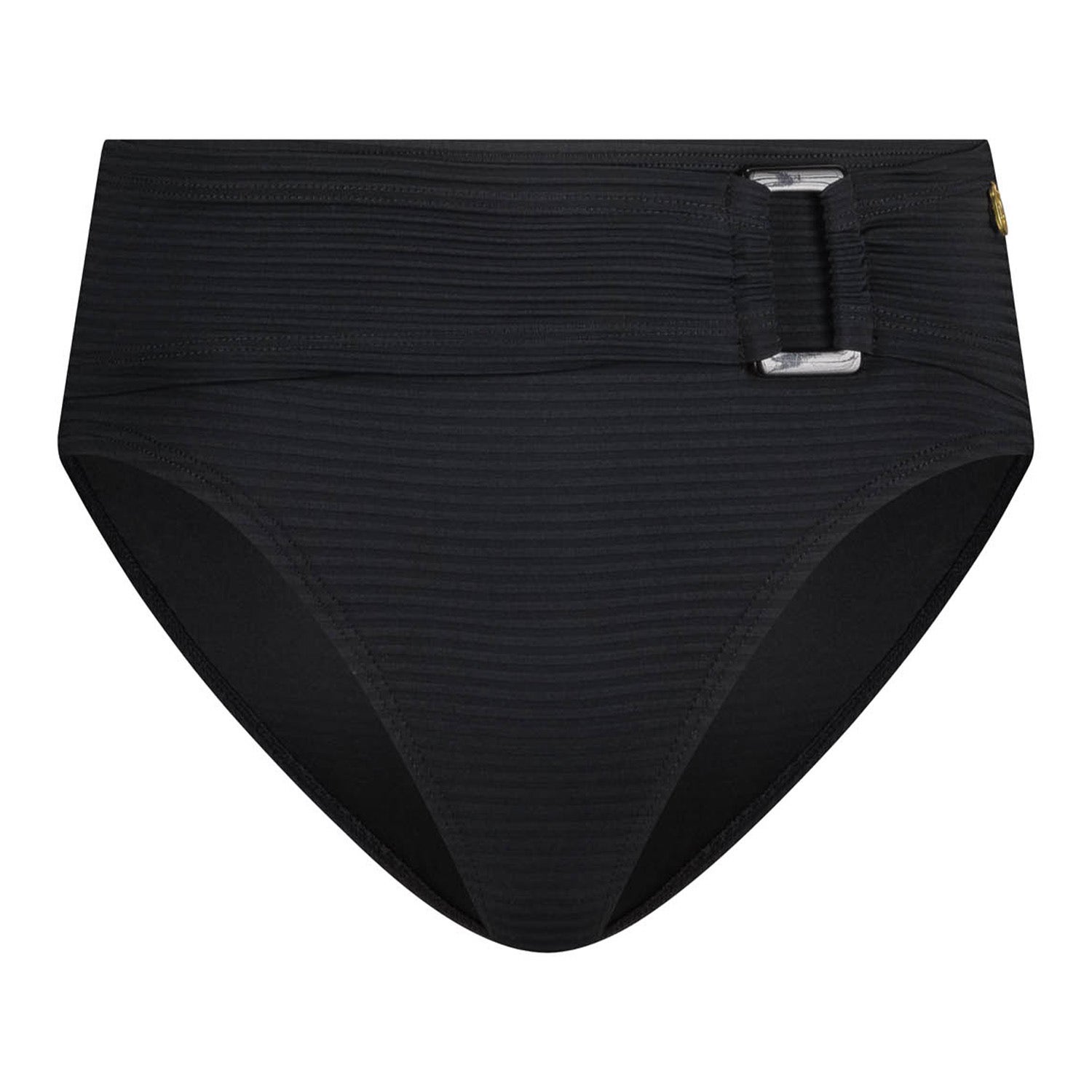 Ten Cate Beach TC WOW high waist bikinibroekje met ribstructuur zwart